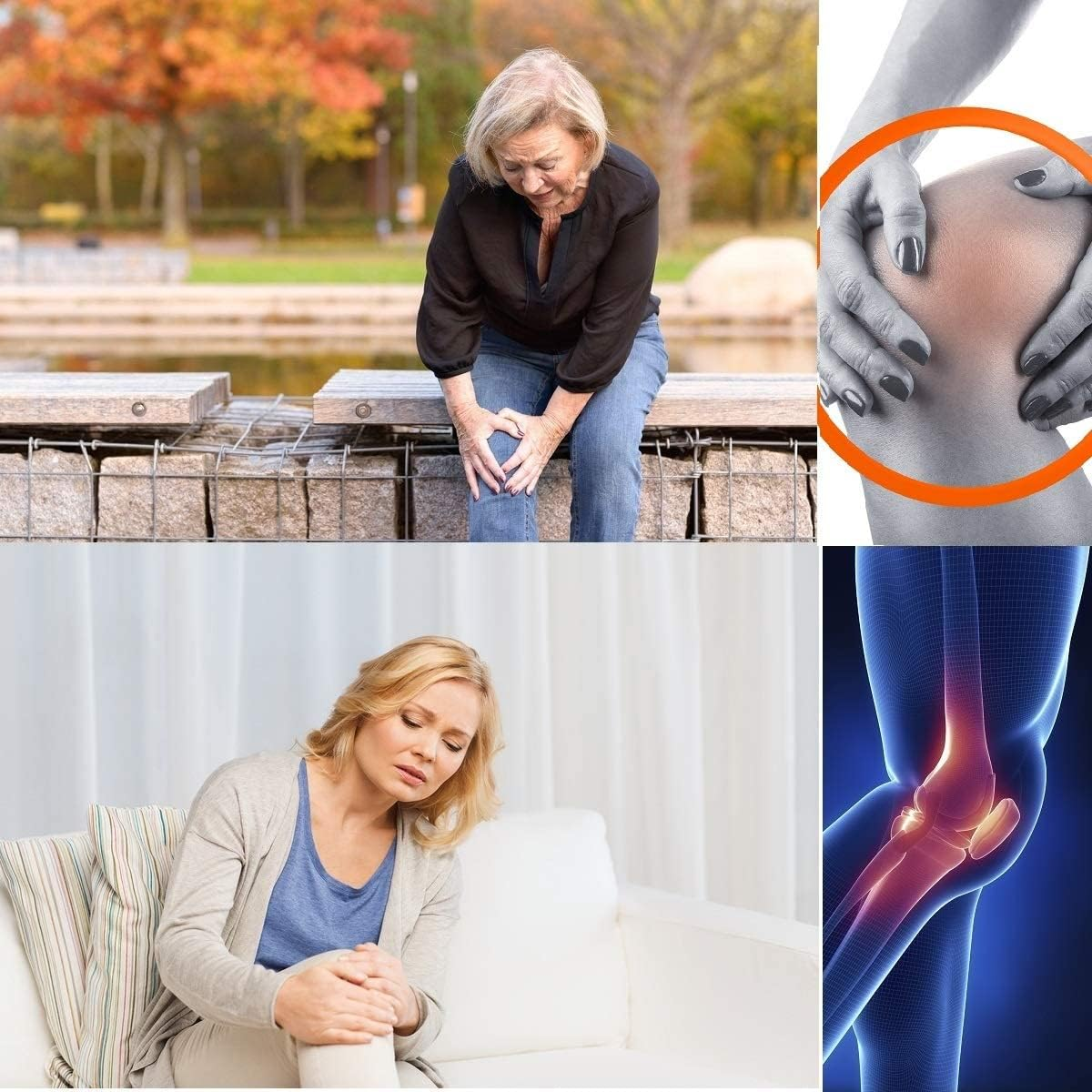 Unisex Gray Cashmere Knee Pads, Thick Elastic Knitted Knee Sleeves for Arthritis Winter Warmth, Bicycle Skiing Running Sports image number 6