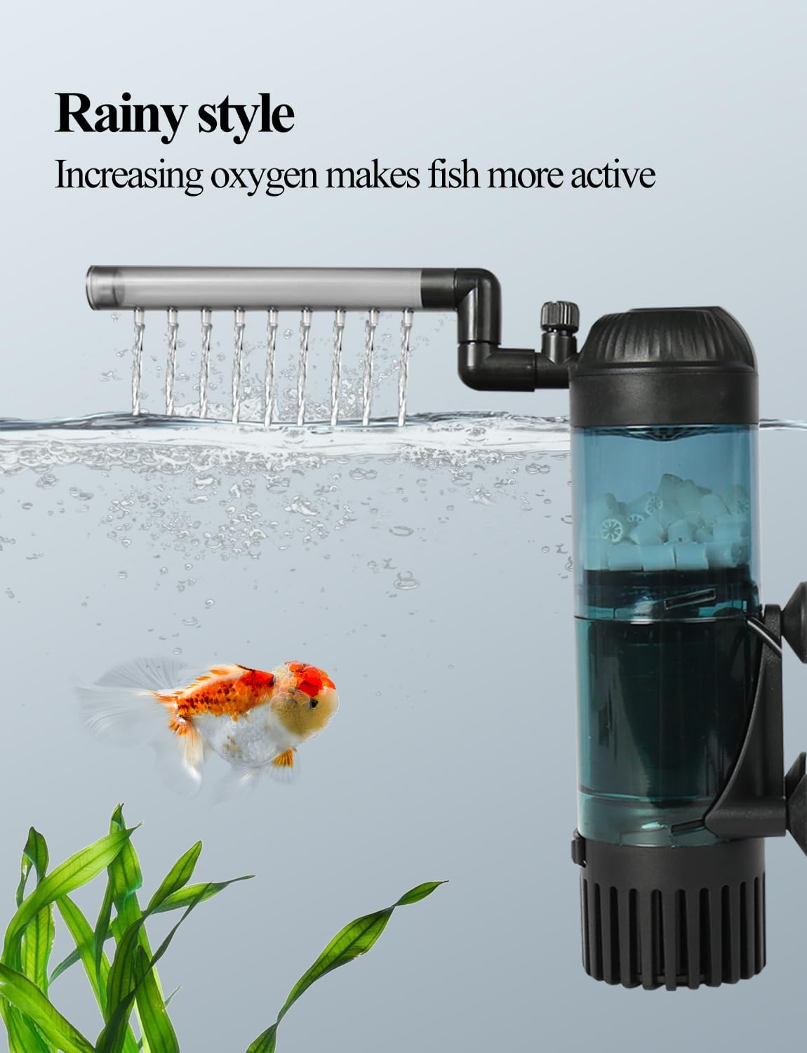 Boxtech Aquarium Filter, Multifunction Aquarium Filter, USB 1W Adjustable Aquarium Filter for Fish Tank 10-30Gal image number 6