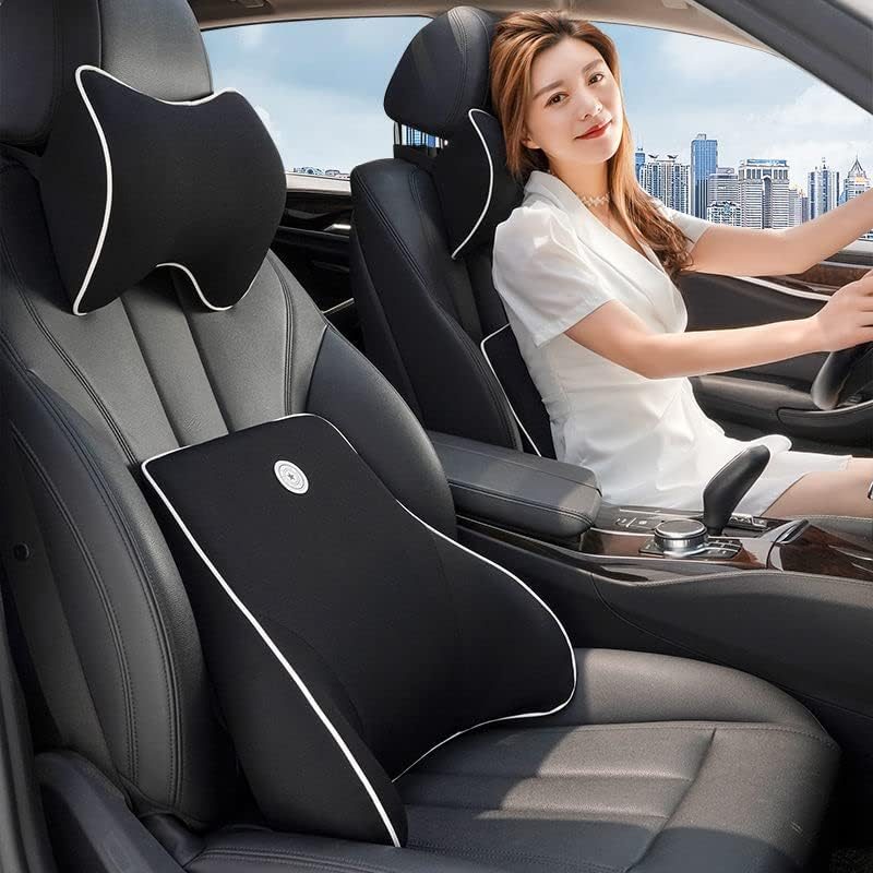Car Seat Neck Pillow, Headrest Cushion for Neck Pain Relief&Cervical Support Washable Cover,100% Pure Memory Foam and Ergonomic Design (Black) image number 1