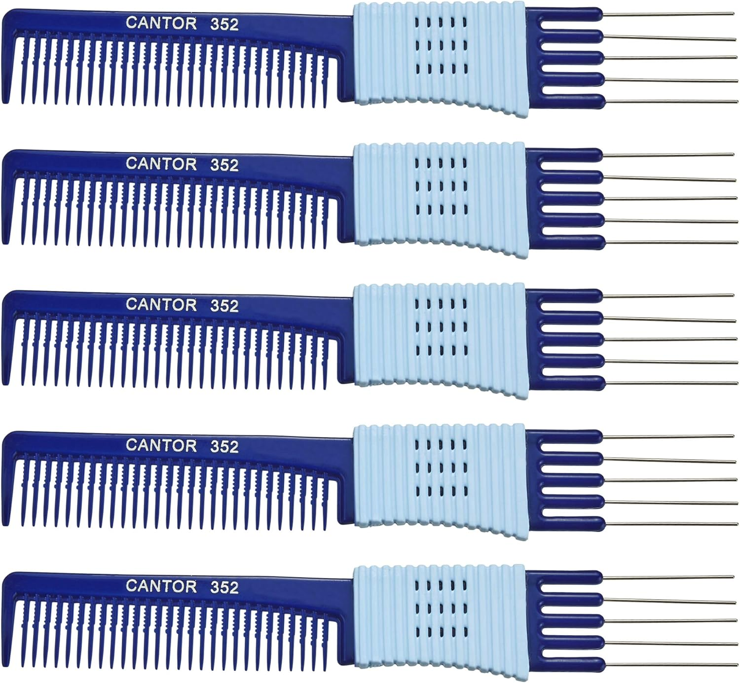 Lift Teasing Comb and Hair Pick - 2 Pack, Five Stainless Still Lifts - Chemical and Heat Resistant Detangler Gripper Comb - anti Static Comb for All Hair Types - by Cantor image number 4