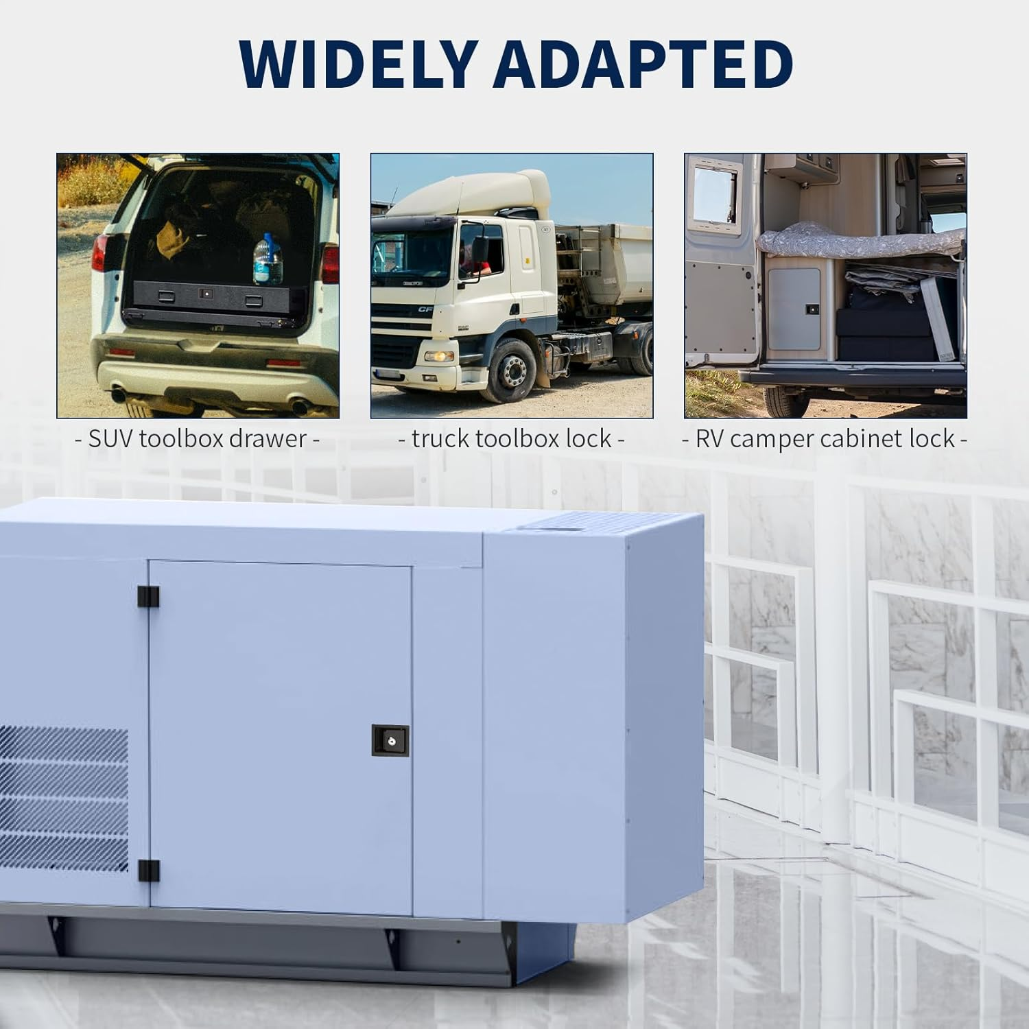 Loclink Black Truck Tool Box Latch Replacement, Flush Mount Paddle Lock Samll Size, Pull Handle Lock for Outdoor Trailer Pickup RV Storage Organizer Electrical Cabinet image number 6