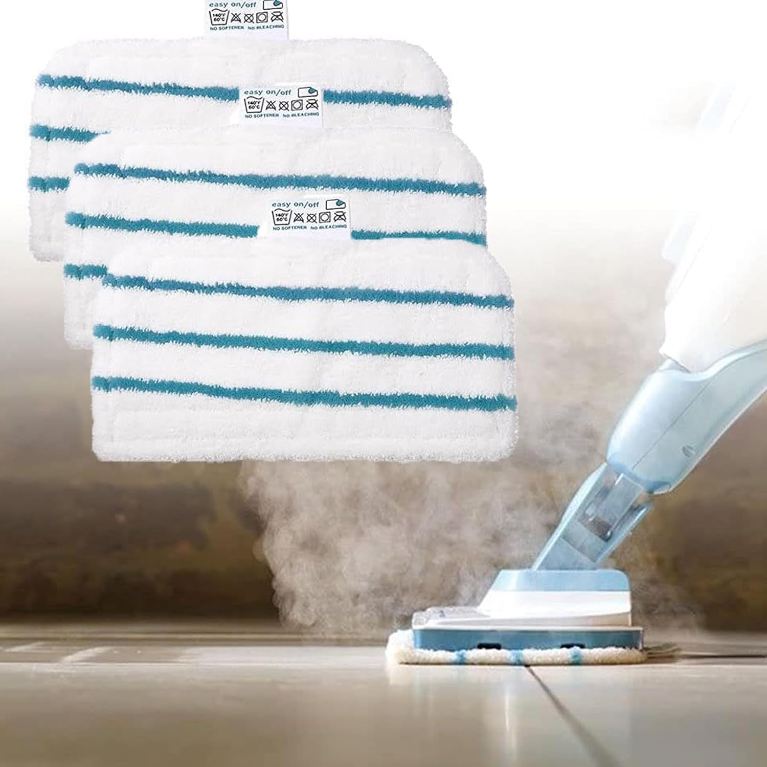 3Pcs Microfiber Mop Pads,28 X 16Cm Microfiber Cloth Replacement,Cleaning Tool Steam Cleaner Parts,Vacuum Mop Pad Washablereusable Wet Pads,Super Absorbent,Efficient Cleaning for Household Sweeper image number 1