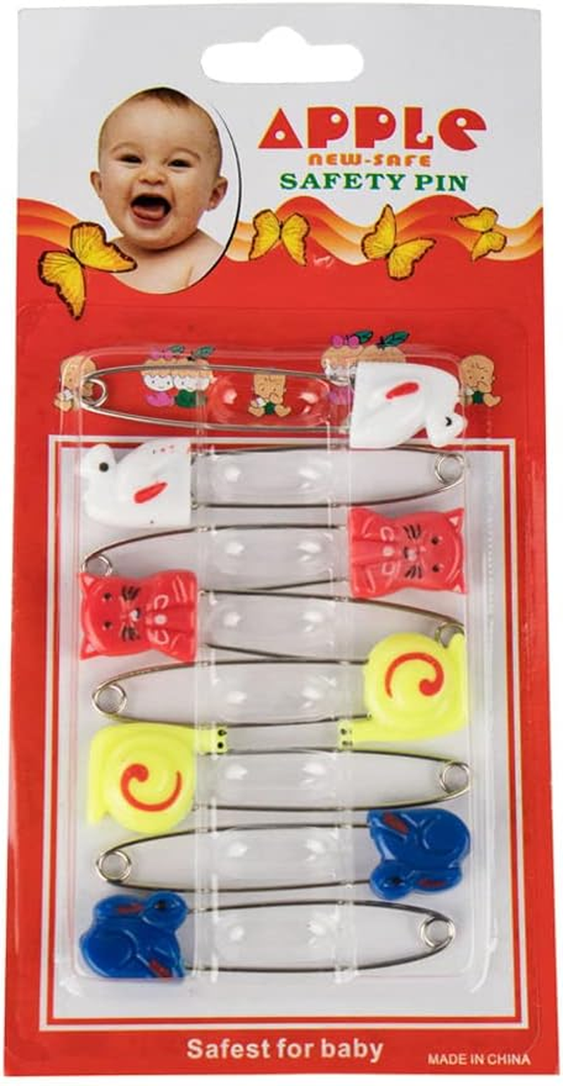 Baby & Me 8-Piece Safety Nappy Pins Baby Diaper Lock - Assorted