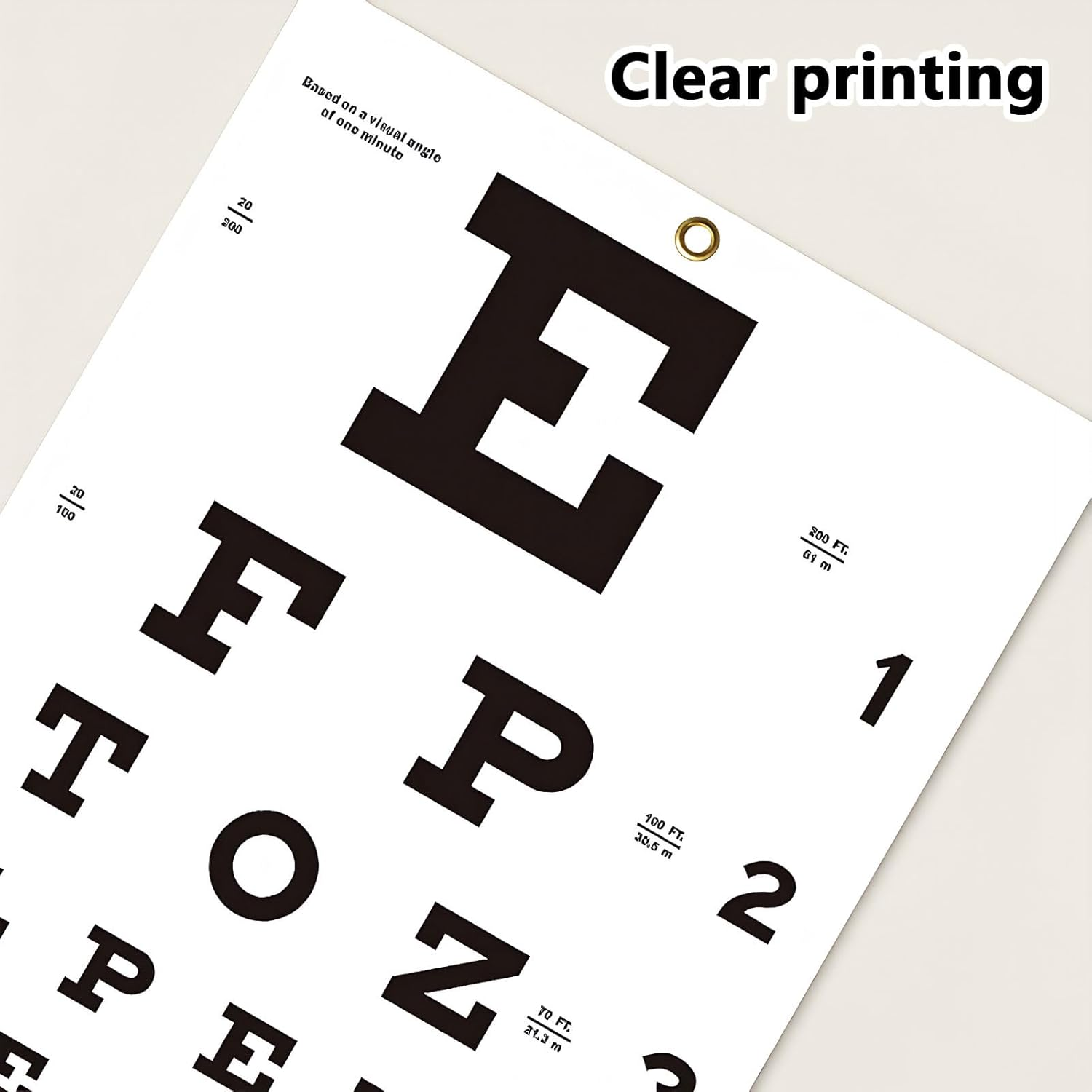 Snellen Eye Chart for Vision Testing at Home or Office, 22X11 Inches Wall Decor with Eye Occluder and Pointer for Eye Exams - Ioklin image number 1