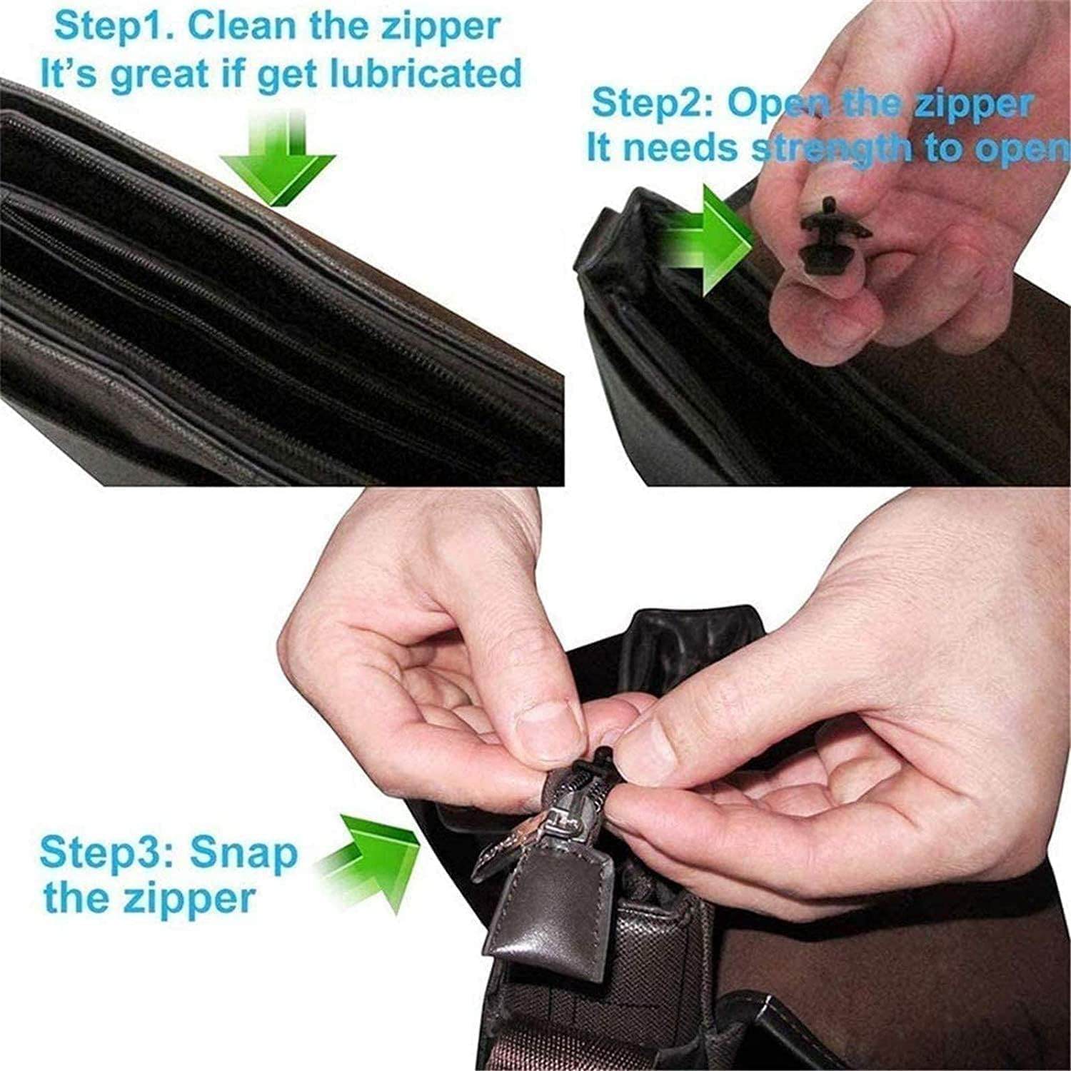 12Pcs Black Fix Zip Puller,Zip Slider Repair Instant Kit,Fix Zipper Removable Rescue Replacement Pack,Instant Zipper Set for Coats Jacket,Luggage,Backpacks Zippers Undergarment Sewing image number 6