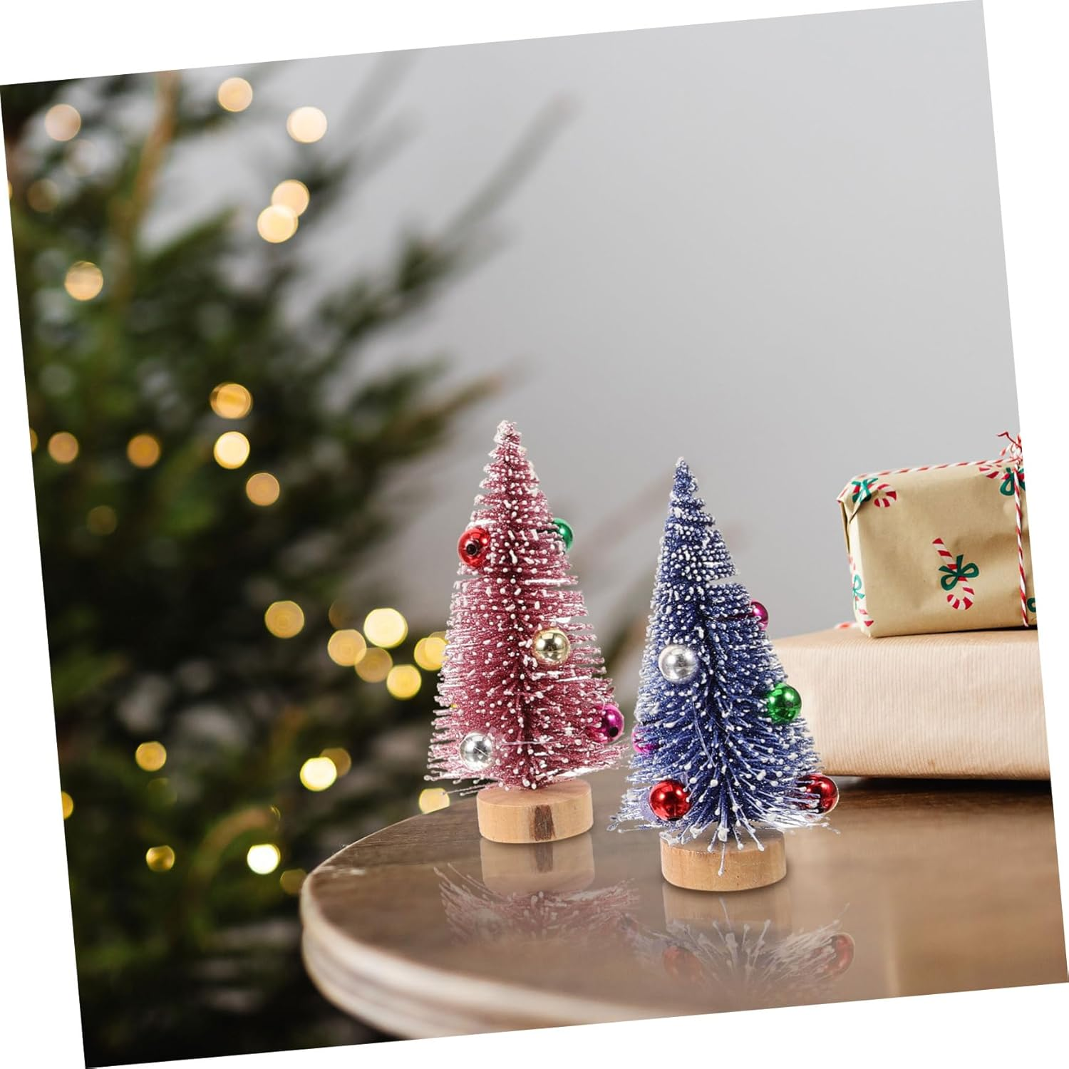 12Pcs Mini Christmas Tree Decor Xmas Ornaments for Desktop Decorations for Home Parties Landscape Scenes and Festive Atmosphere image number 3