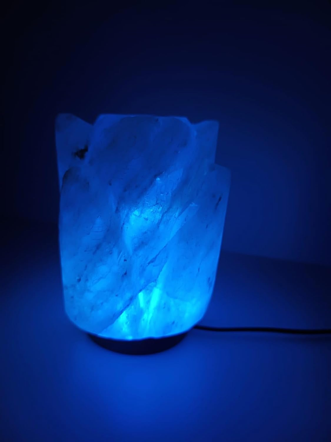 2-3 KG Premium Multi-Colour Lotus Salt Lamp 100% Authentic, Handcrafted from the Foothills of the Himalayas Beautifully Hand Craft Lilly Flower Comes with Complete Electric Fitting image number 5