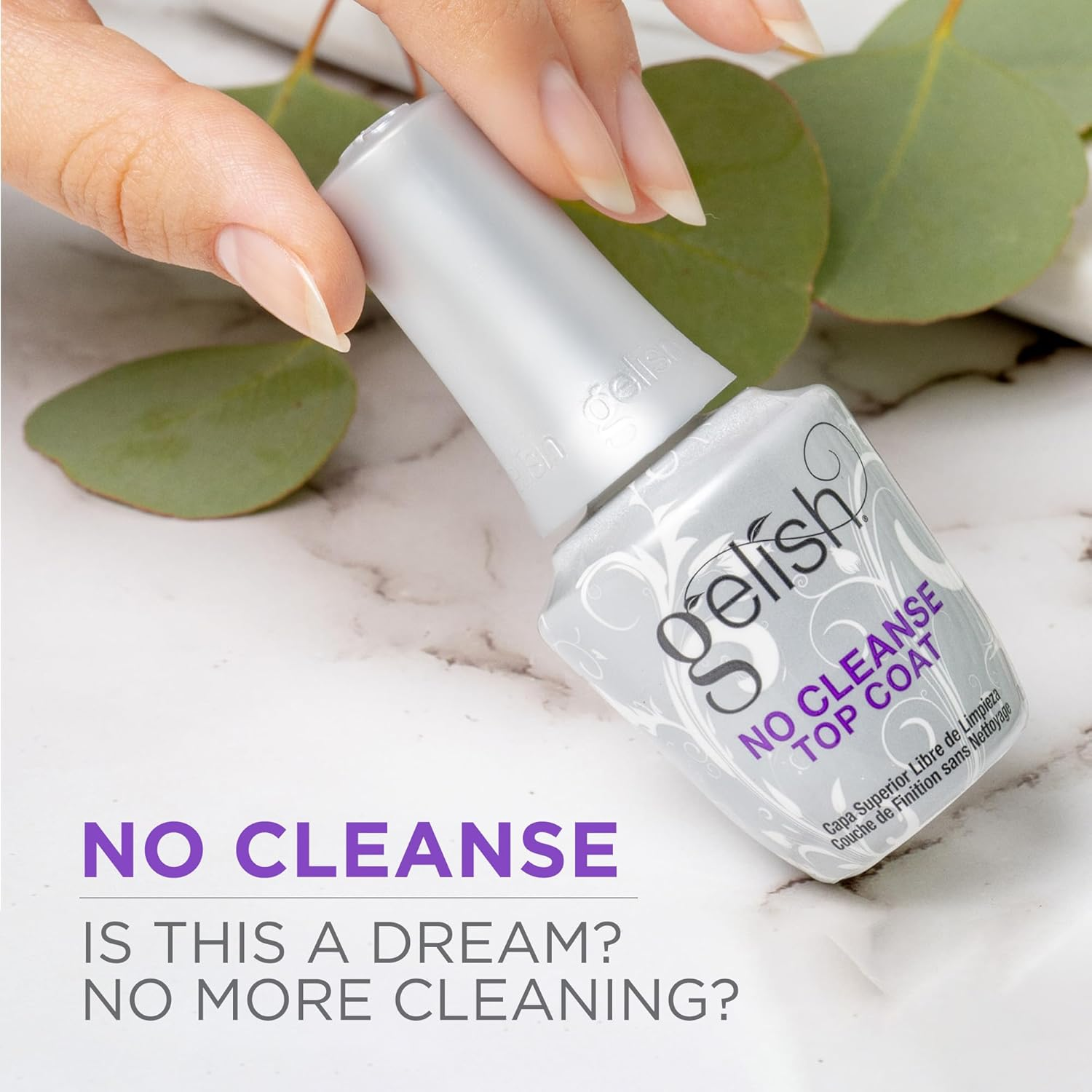 Gelish No Cleanse Top Coat Gel Polish, 15 Ml image number 3
