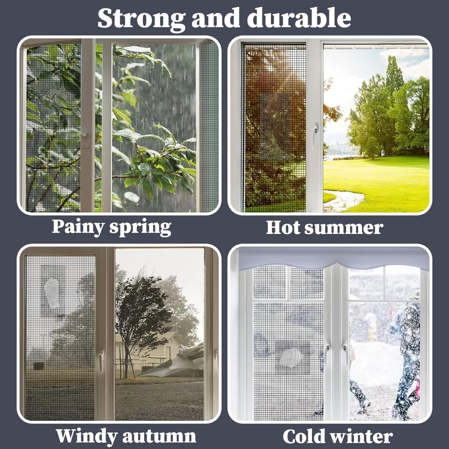 Screen Tape Mesh Repair 3PCS Screen Repair Tape, 2Inx6.6Ft Strong Adhesive Screen Tape Mesh Repair, Cuttable Screen Patch, Fine Mesh Screen Repair Kit for Doors and Window image number 4