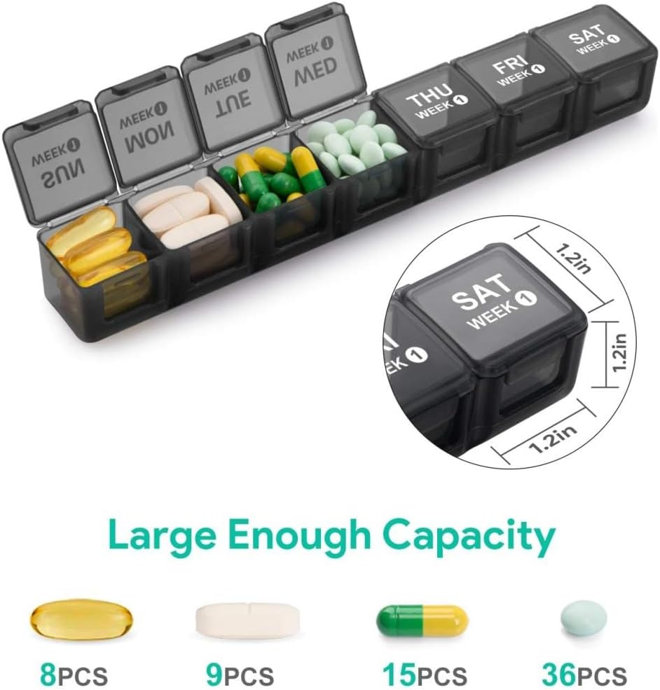 Monthly Pill Organizer 28 Days Pill Box Organized by Week,One Month 4 Weeks Pill Cases with Dust-Proof Container to Hold Vitamins,Supplements,Fish Oils for Travel image number 3