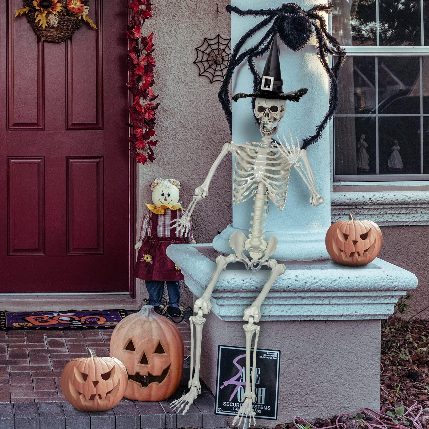 5.4Ft Halloween Posable Skeleton Realistic Life Size Human Skeleton Bones with Movable Joints for Halloween Haunted House Indoor Outdoor D&eacute;cor (1PC) image number 5