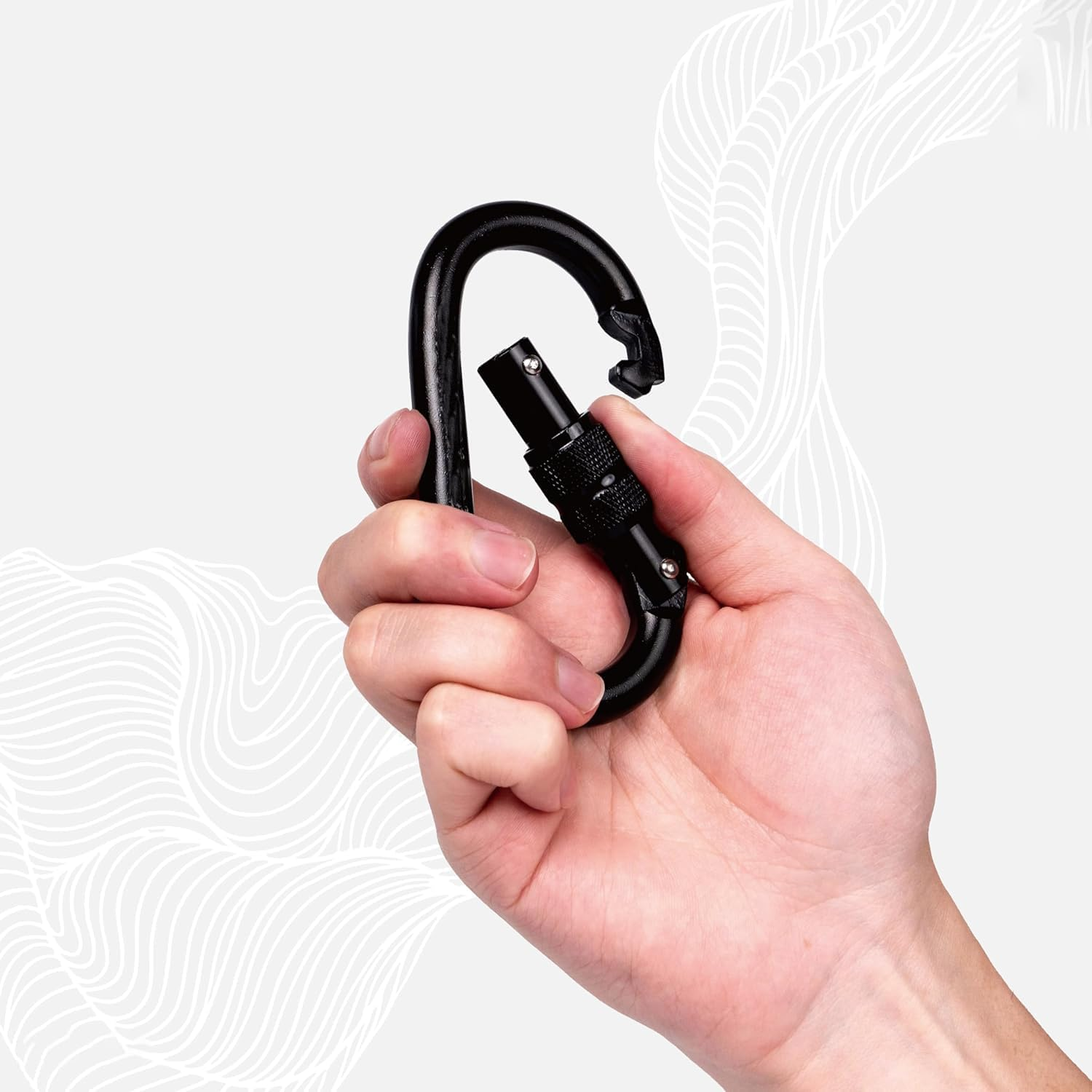 Heavy Duty Carabiner Clip Climbing Carabiner,25Kn,Hook with Screwgate Multipurpose for Climbing, Rigging, Ropes, Hammocks(O Shape) image number 3