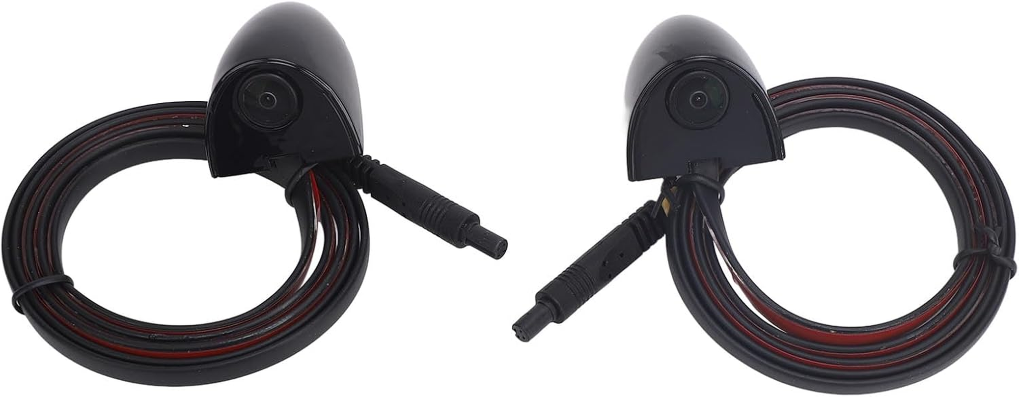 1 Pair Car Side View Camera, Crystal Clear 1280 X 720 720P AHD, Wide Angle Water Proof Design Eliminates Blind Spots for Safer Parking, for Vehicle DC12V (White)