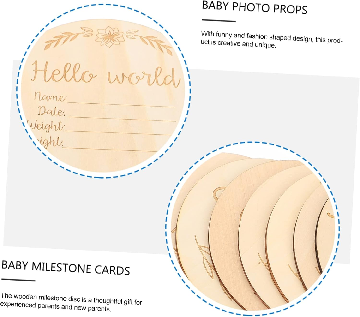 UPKOCH 13Pcs Milestone Cards Durable Wooden Photo Props for Newborns Monthly Growth Announcements Keepsake for Parents and Photo Sessions image number 1