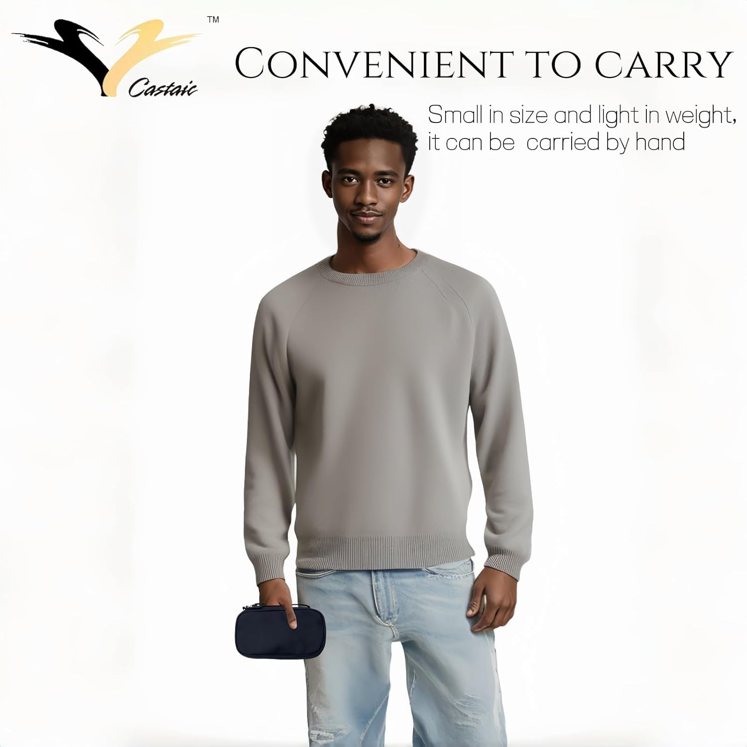 Castaic Travel Accessories Organizer Case Bag,Portable Waterproof Double Layers All-In-One Storage Bag for Cable, Cord, Charger, Phone,Sd Card,Power Adapter (Black)