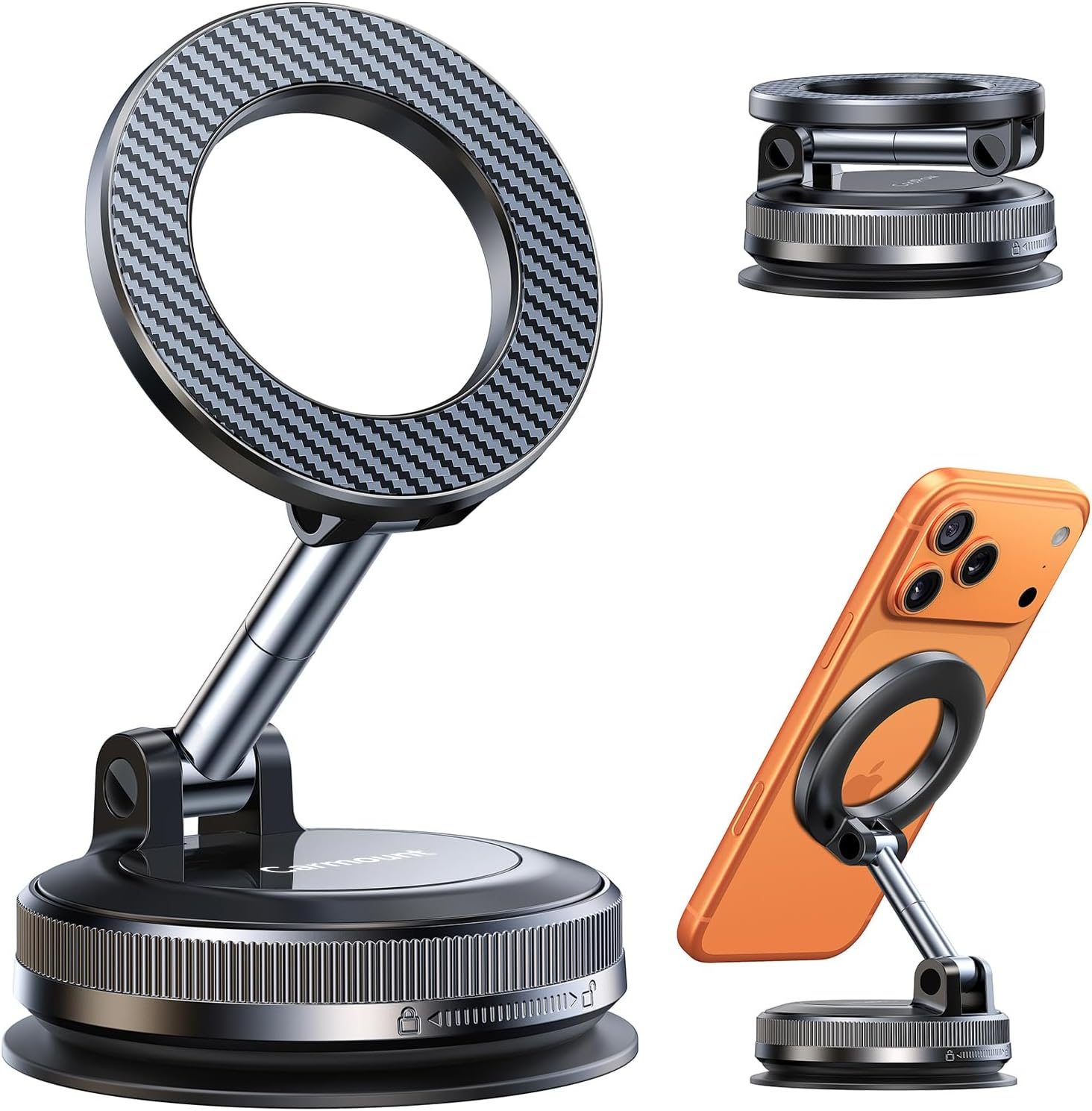 For Magsafe Car Mount【90Lbs Strongest Suction & 2800Gf Magnetic】 Suction Cup Phone Mount Dashboard & Windshield, Universal Phone Holders for Your Car for Iphone 17 16 15 14 13 Pro Max image number 4