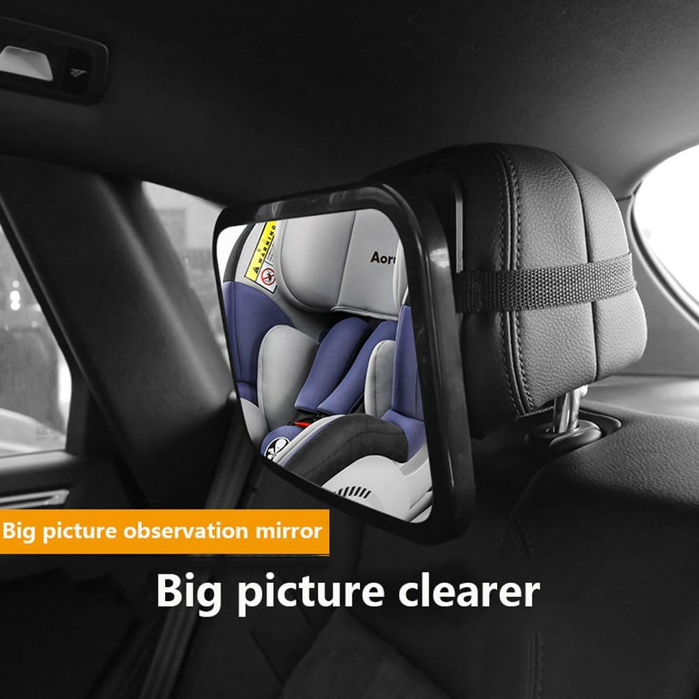 Baby Car Mirror 360&deg; Rotating - Shatterproof Backseat Infant Safety Mirror, Wide Angle Rear View Observation for Toddlers, Universal Fit Vehicle Travel Mirror image number 2