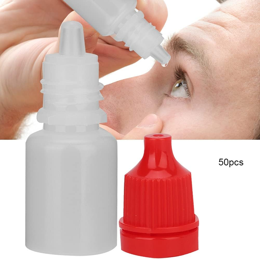 50PCS 5Ml Empty Clear Plastic Squeezable Dropper Bottles Refillable Eye Liquid Dropper Containers for Eye Drops Ear Drops Essential Oils (Red) image number 4