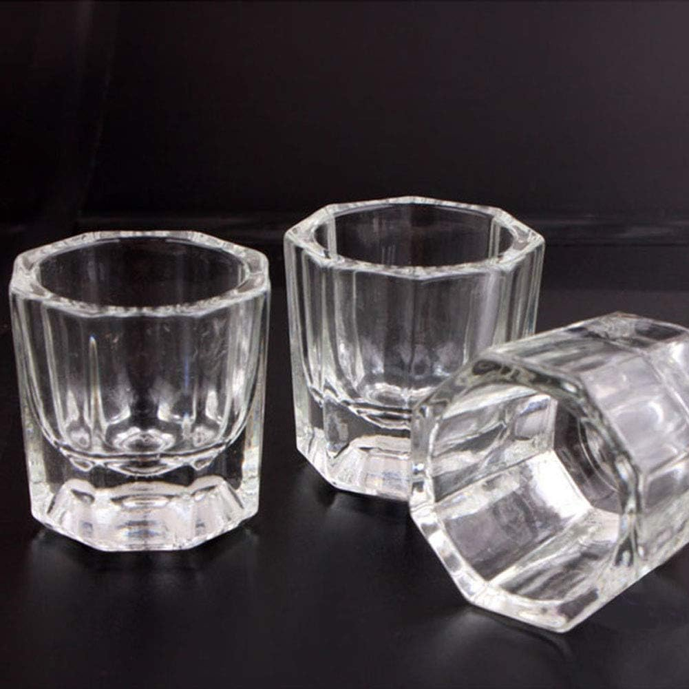 4 Pcs Mini Glass Crystal Cup Nail Art Acrylic Liquid Powder Dappen Dish Bowl Glassware Nail Art Tools image number 2