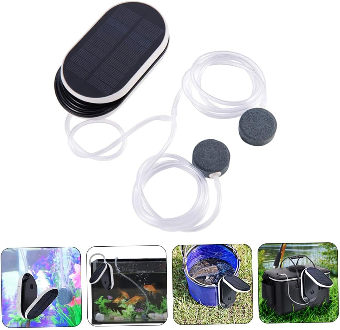 Didiseaon Solar Powered Oxygen Aerator with Pure Copper Core and Built Lithium Battery Portable Outdoor Air Pump for Aquarium Fish Tank and Garden Plants Oxygenation