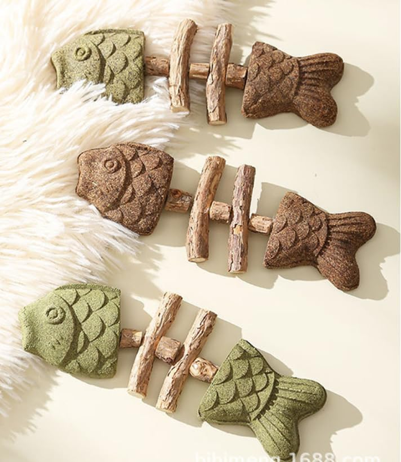 JCBCKJ 3-Pack Creative Cat Chew Toy, Cat Fish Toy Mu Tianliao and Gall Fruit Blend, Catnip for Stress Relief, Appetite Boost, Teeth Cleaning of Interactive Cat Toy image number 4