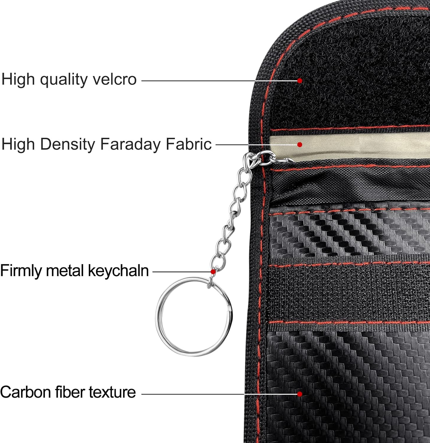 Faraday Box for Car Keys and 2 Pack Faraday Bag for Car Keys Signal Blocking Pouch with Airtag Cover Key Fob for Car Key Keyless Entry Theft Prevention (1 Big Box+2 Airtag Key Bag)