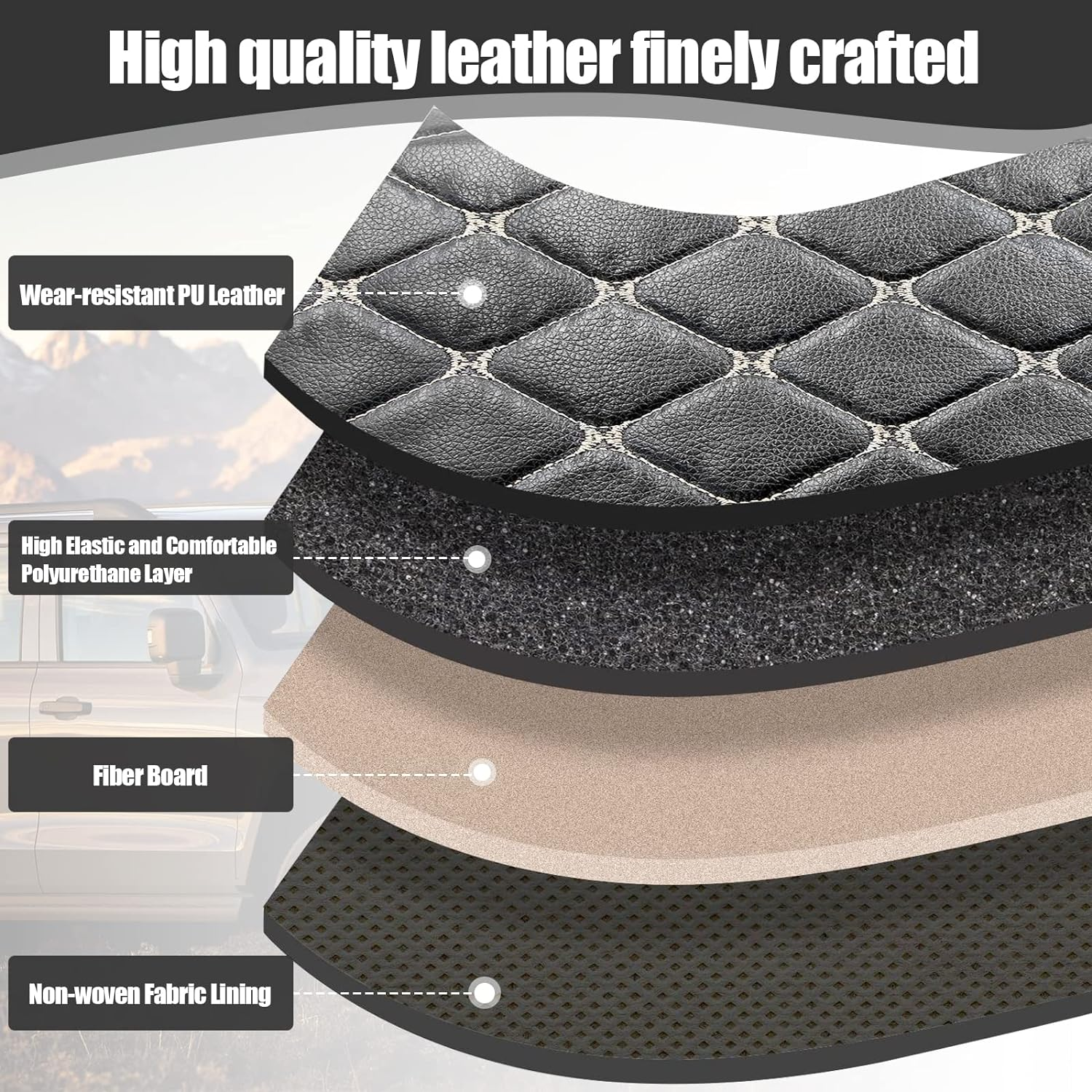 Car Trunk Organizer Multipurpose Leather Cargo Storage Box for Sedan SUV RV, Durable Collapsible Adjustable Auto Compartments Trunk Organiser (Black-Medium-Set of 1Pcs) image number 2