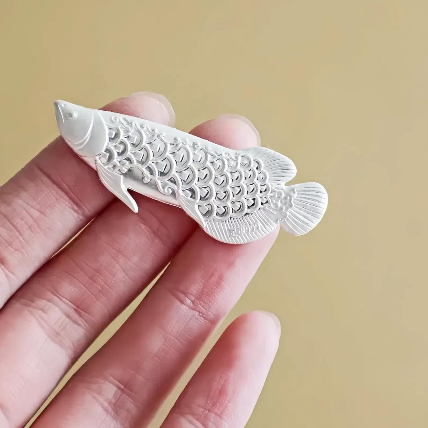 Hannafires 999 Pure Silver Tea Brewing Fish, Sterling Silver Tea Accessorieset, Silver Leaf for Ceremony, Purifies Water & Enhances Water Quality, Feng Shui Decor Symbolizing Purity & Serenity image number 2