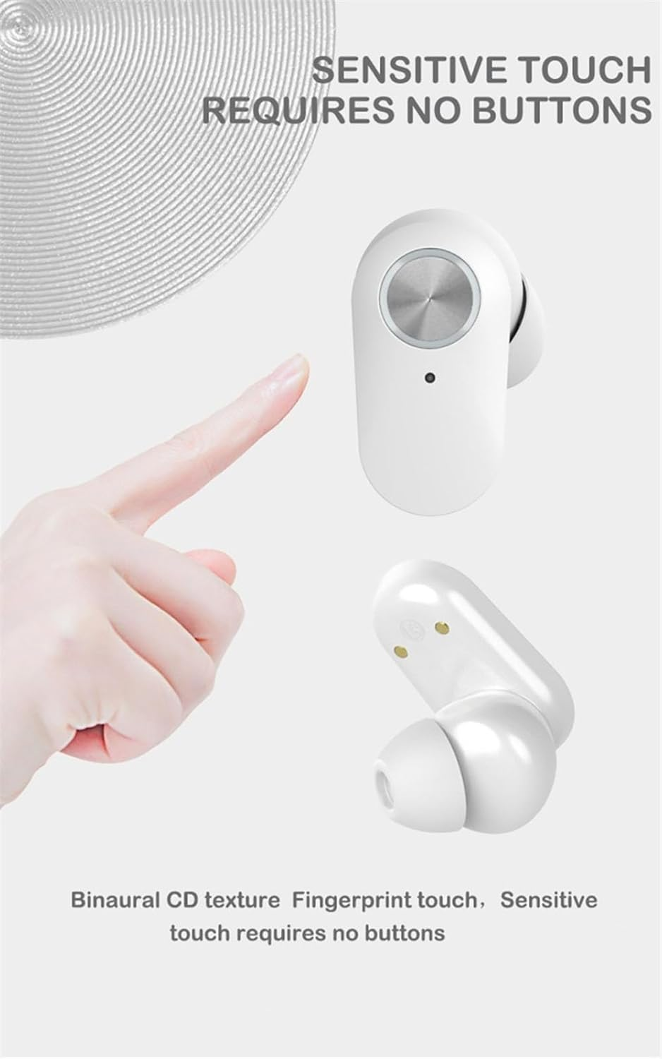 ELLENNE Modern Futuristic LCD Headsets Bluetooth YD06 Black White Gaming Wireless TWS Dual Channel (Black) image number 2