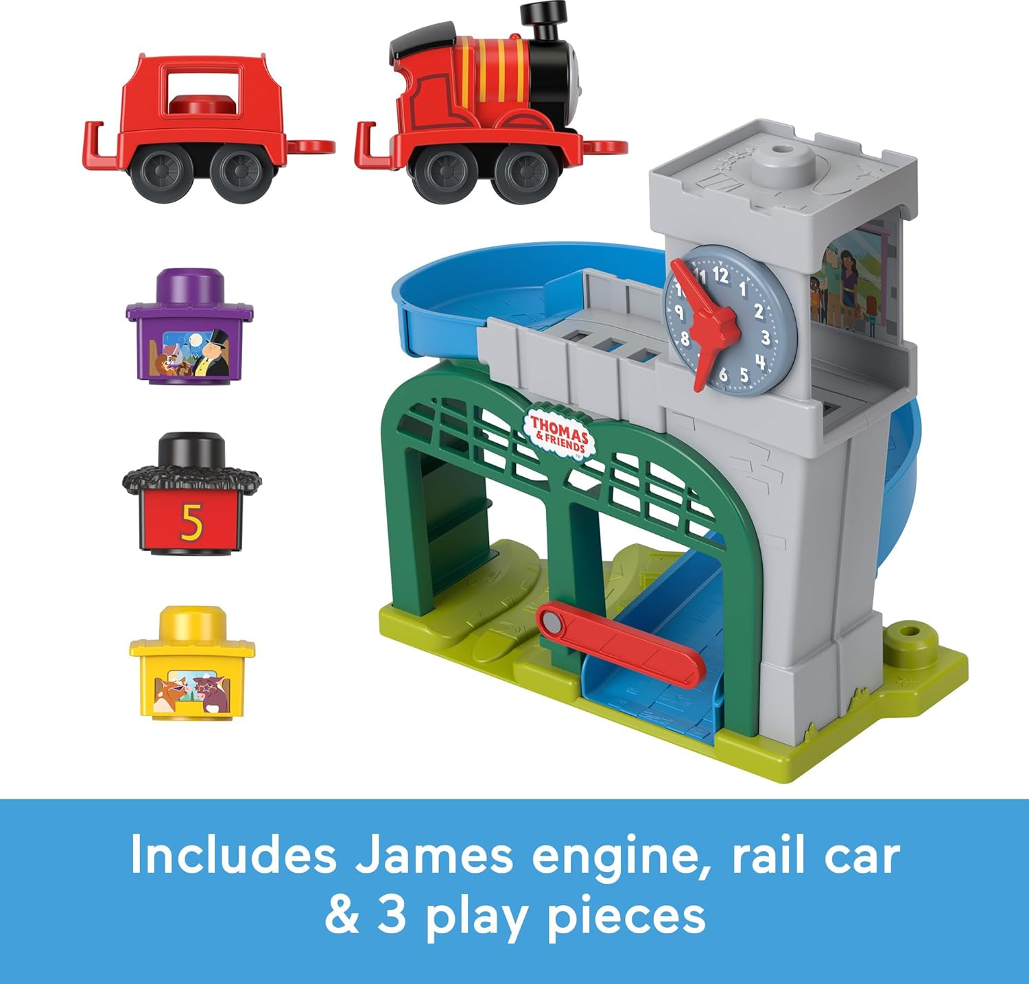 Thomas & Friends Toddler Toy My First Knapford Station Train Playset with Stack & Wobble Cargo for Kids Ages 18+ Months image number 4