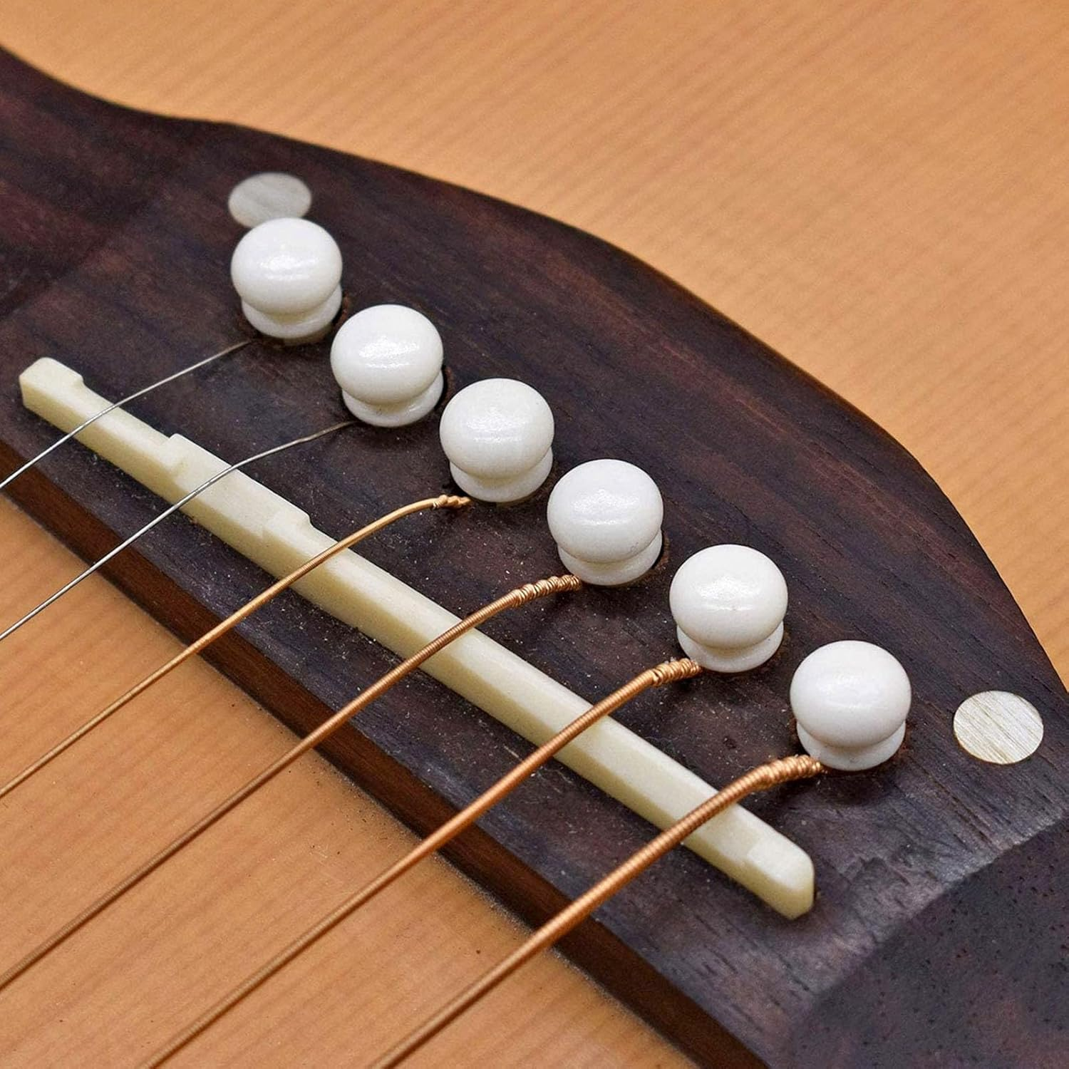 Unbleached Acoustic Guitar Bridge Saddle, Easy Installation Classic Appearance Bone Bridge Saddle Improving Sound Quality for Music Recording (4 Saddle) image number 6