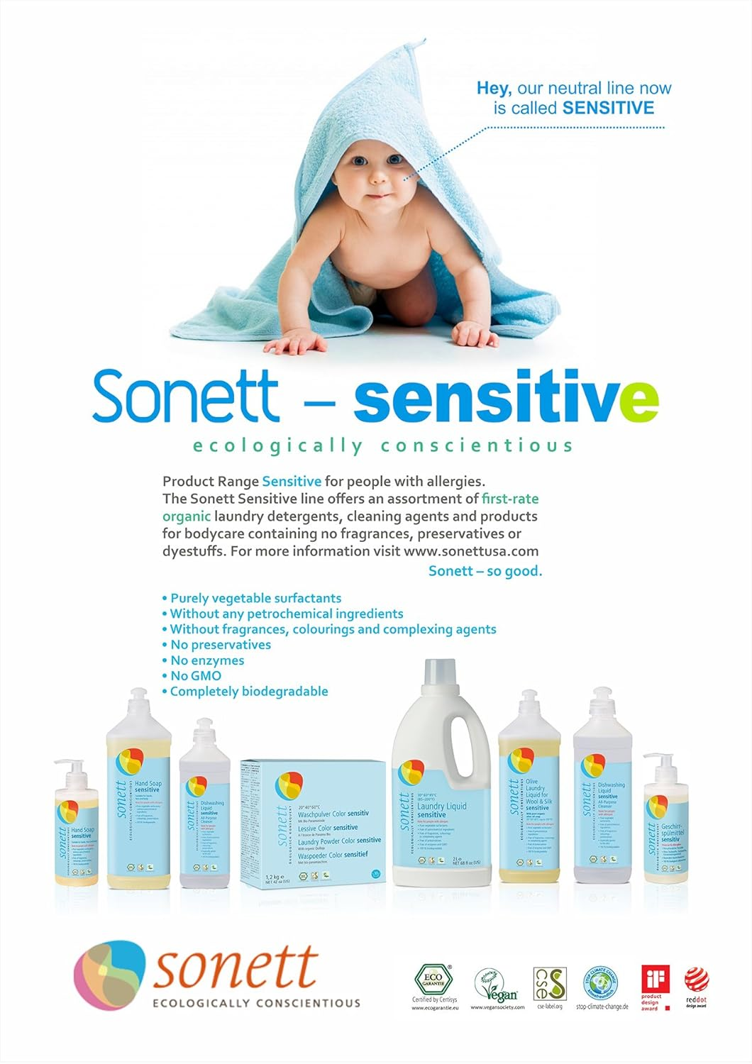 Sonett Sensitive Hand Soap, 300 Ml