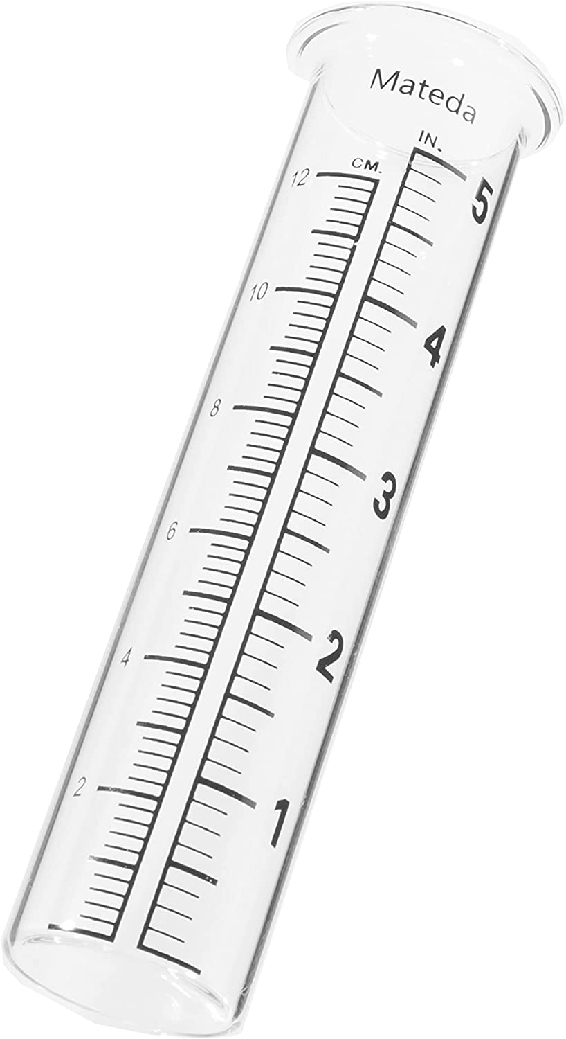 5" Capacity Rain Gauge Glass Replacement Tube, Lip Design, Great for Yard Garden Outdoor Home (1) image number 2