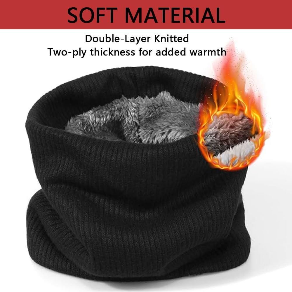 2 Pack Thermal Neck Warmer for Men & Women &ndash; Winter Neck Gaiter Face Scarf, Windproof Ski Snood Mask for Cold Weather, Double-Layered for Extra Warmth image number 3