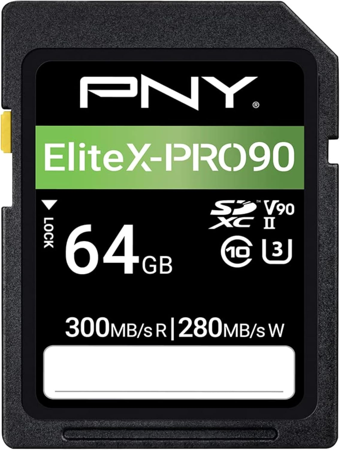 PNY 64GB Elitex-Pro90 UHS-II SDXC Memory Card &ndash; R300Mb/S W280Mb/S, U3, V90, 8K UHD, Full HD, UHS-II for Professional Photographers & Content Creators, DSLR, Mirrorless Cameras, Advanced Video Cameras image number 2