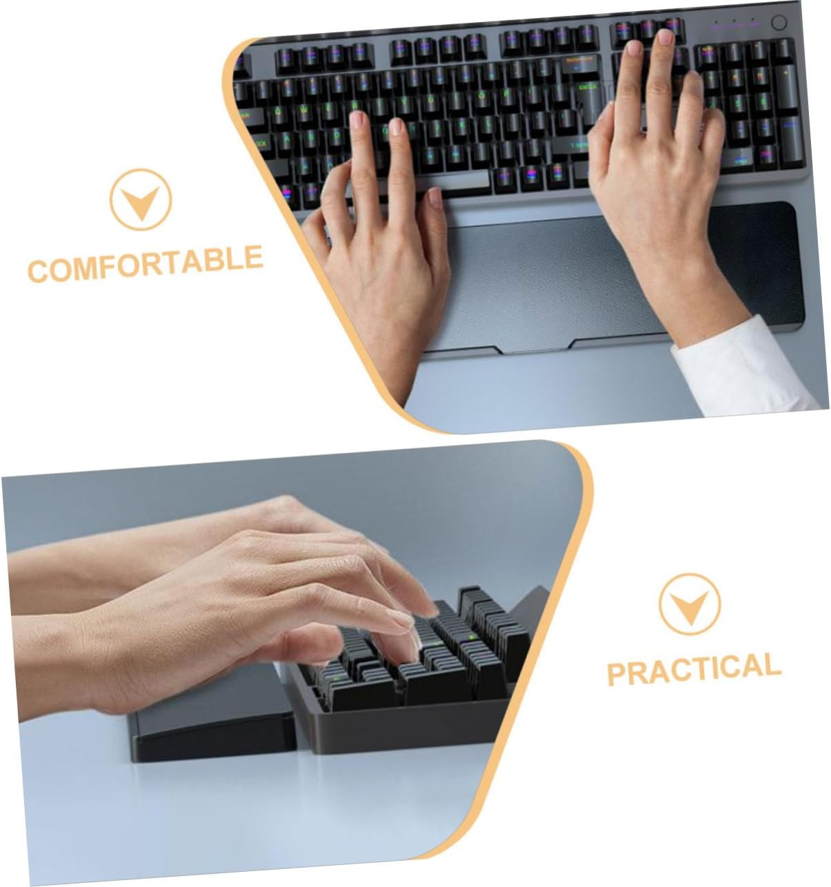 ROMISBABA Keyboard Wrist Holder Desk Partition Organizer with Soft Cushion Wrist Rest and Storage Case for Office Desk Use Compatible with Mechanical Keyboards image number 2