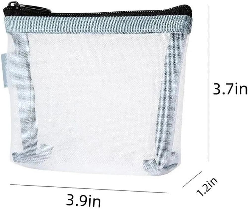 Mini Makeup Bag Small Cosmetic Pouch with Mesh Zipper, Travel Toiletry Organizer for Essentials, 2PCS Set - Ermaoo image number 1