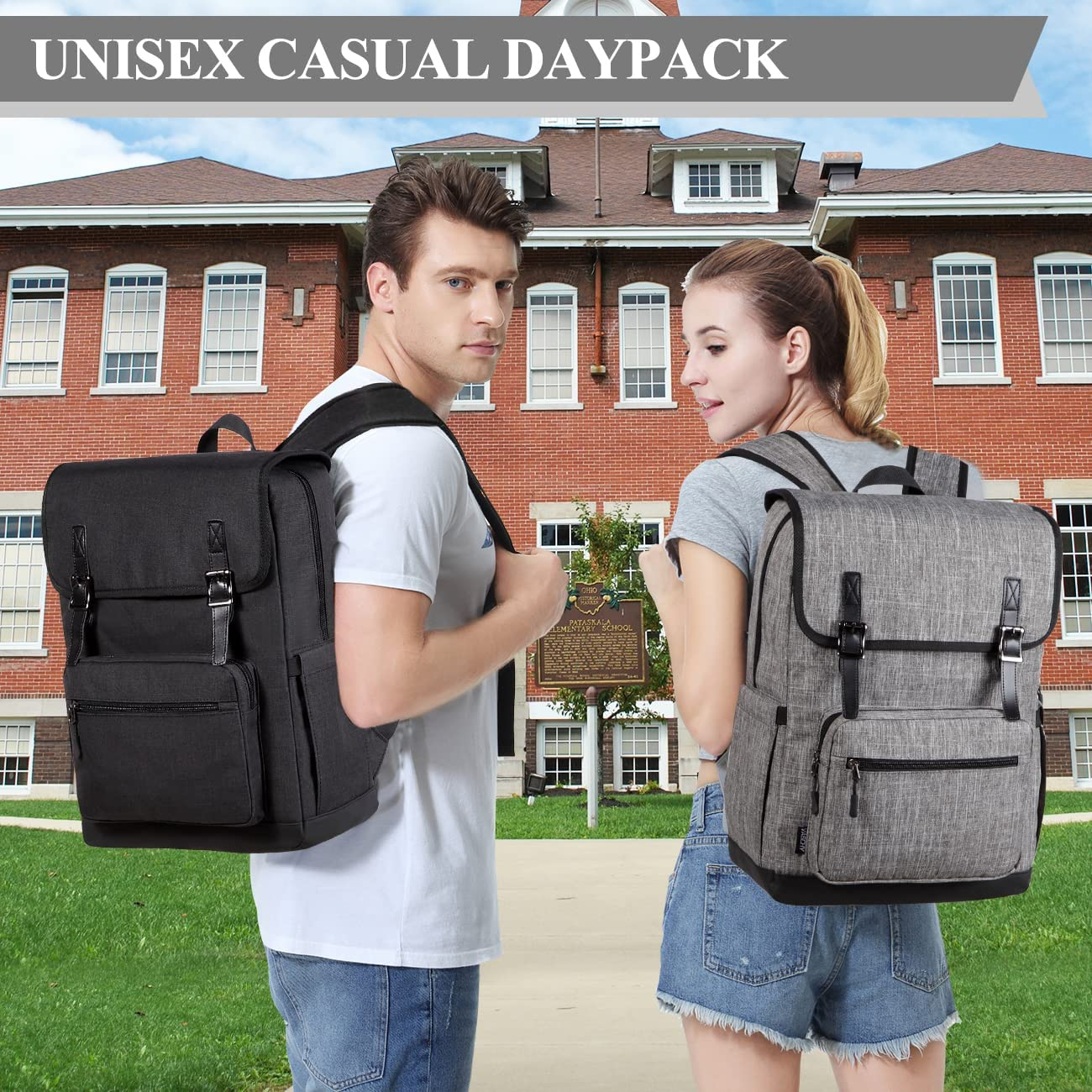 Laptop Backpack for Men Women,Vaschy Vintage Water Resistant Backpack Fit 15.6 Inch Casual Daypack for Business,College,Travel image number 4