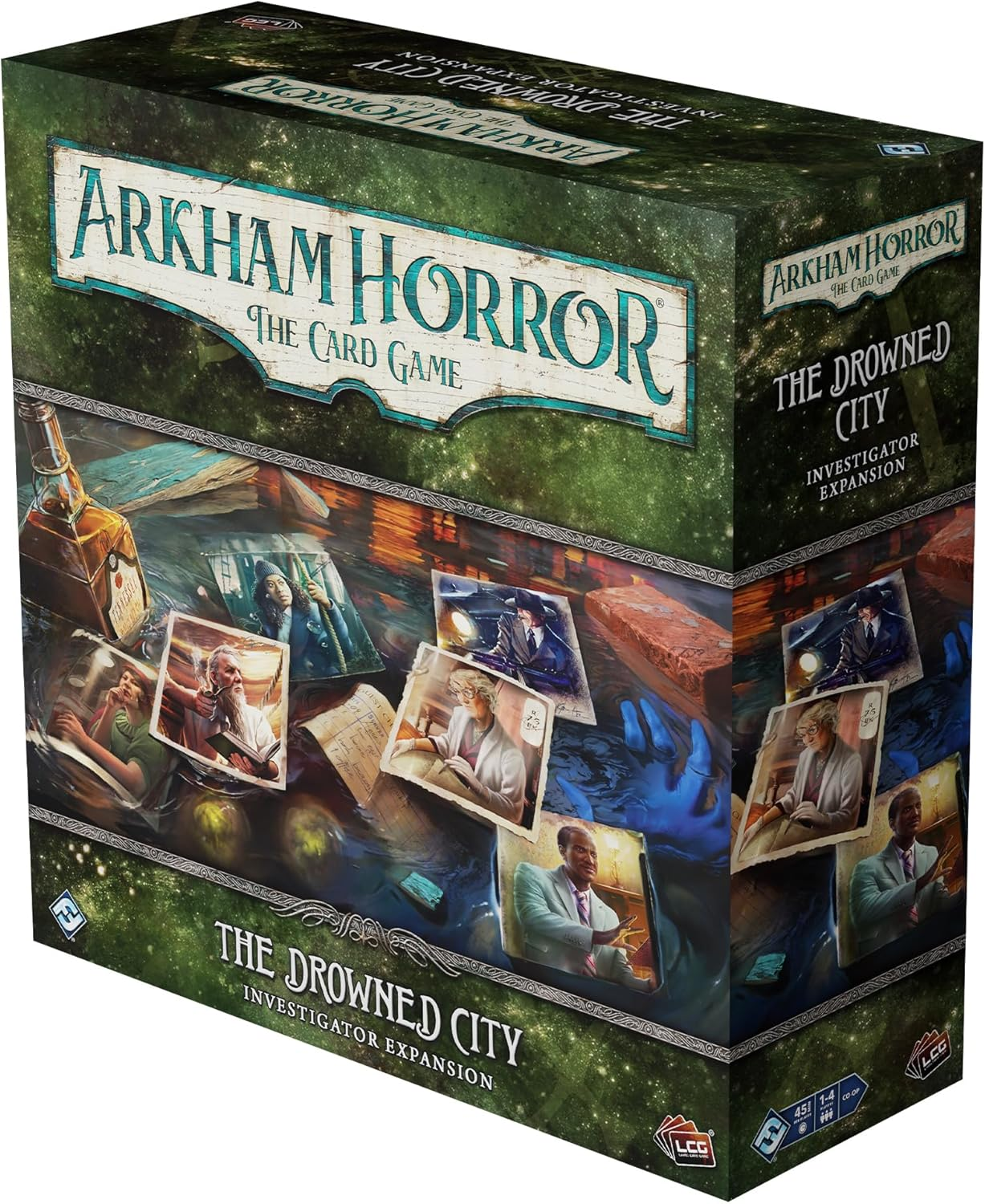 Asmodee North America Arkham Horror the Drowned City Investigator Expansion Living Card Game image number 3