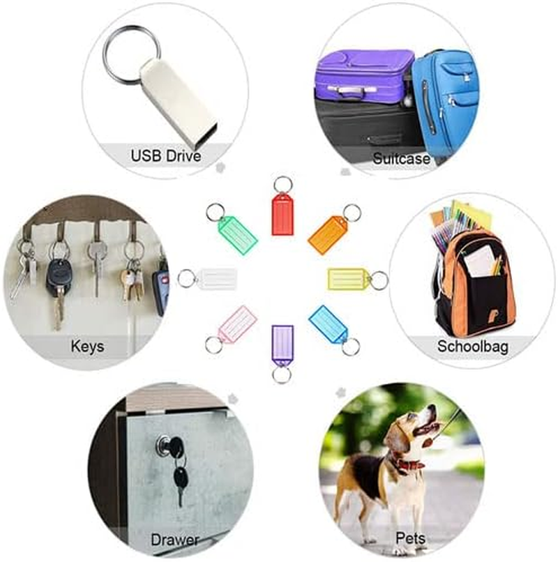 Key Tag Rack with 8 Tags,Key Tags with Holder Tags Plastic with Ring,Tough Plastic Key Tags,Plastic Wall Mounted Key Organizer with Transparent Tough Key Tag Identifiers Markers with 8 Keyring Tags image number 6