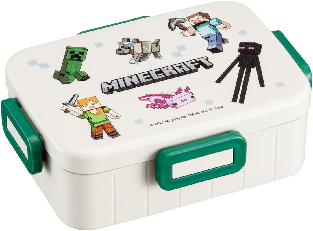 Skater YZW3AG-A Minecraft Explorer Lunch Box, 20.3 Fl Oz (600 Ml), Antibacterial, 2-Tier, for Women, Made in Japan