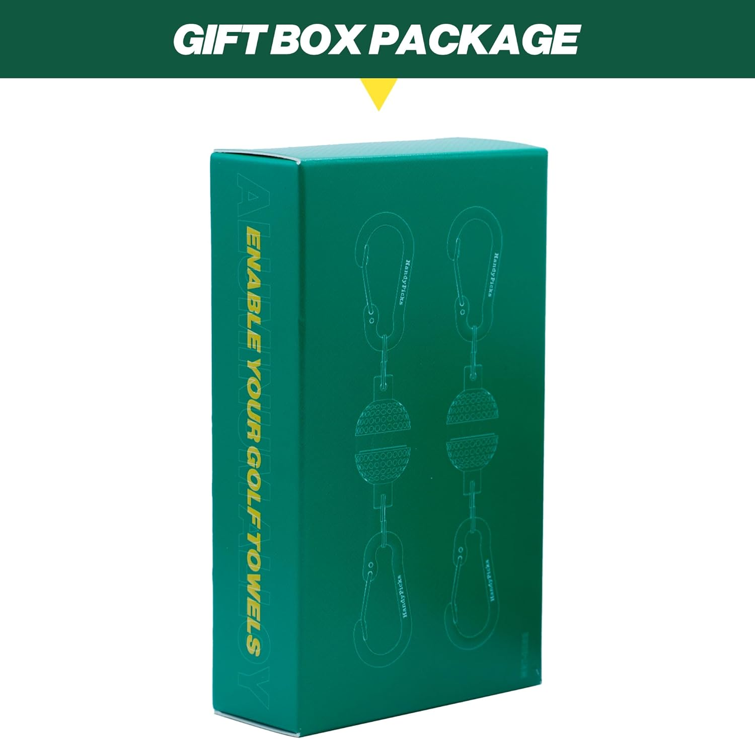 Handy Picks Magnetic Clip for Golf Towels, Original Mini Golf Ball Design, Industrial Neodymium Magnet for Strong Hold to Cart or Clubs, Essential Golf Accessory Golfer (Silver, Pack of 2)