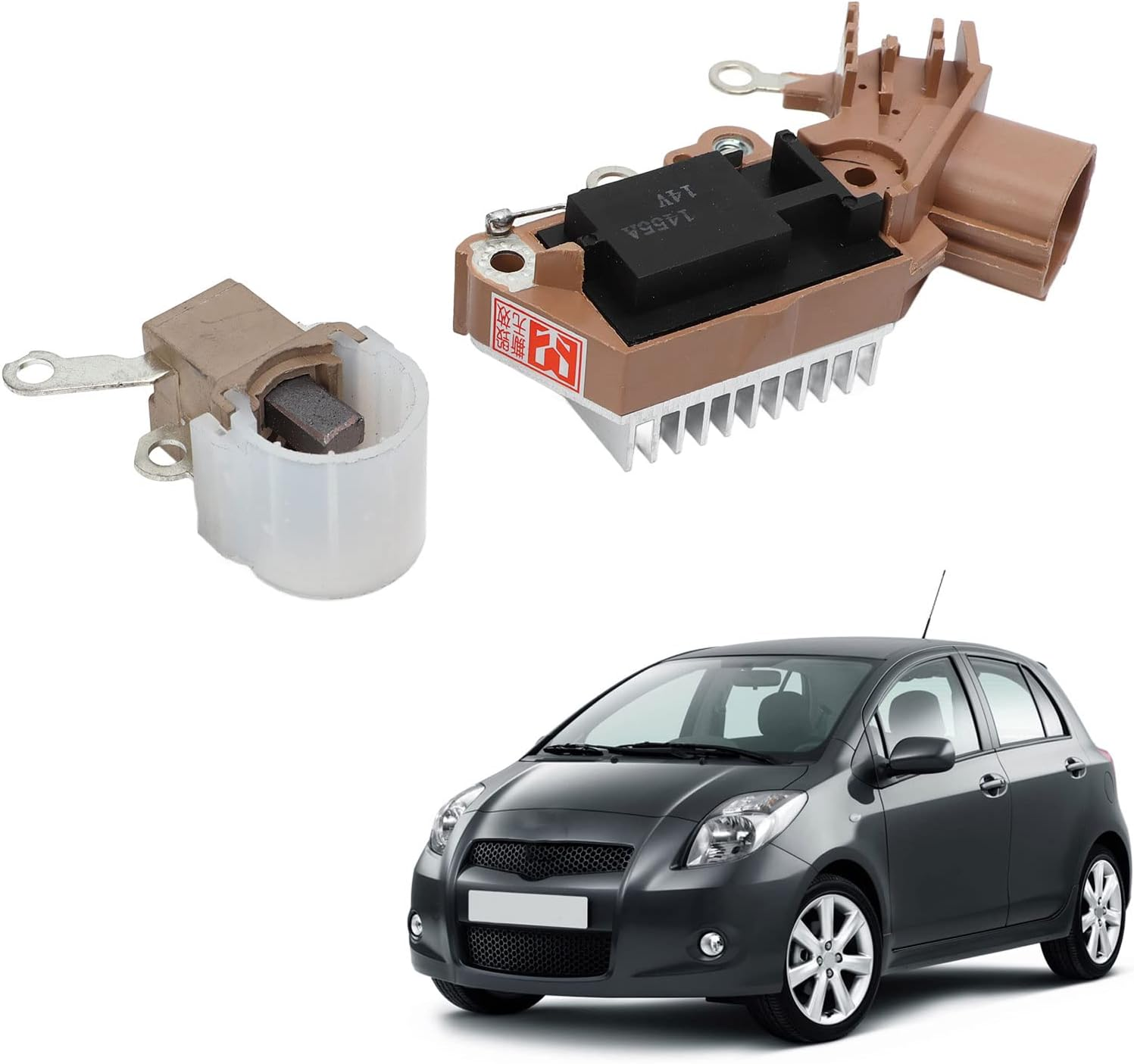 Tbest Alternator Brush Set,Alternator Rebuild Kit for Ahga81 Yaris,Yaris Voltage Regulator,Alternator Repair Kit,Alternator Voltage Regulator Brushes Kit 27700?75030 Rebuild Set for 1.5L 2006-2012 image number 6