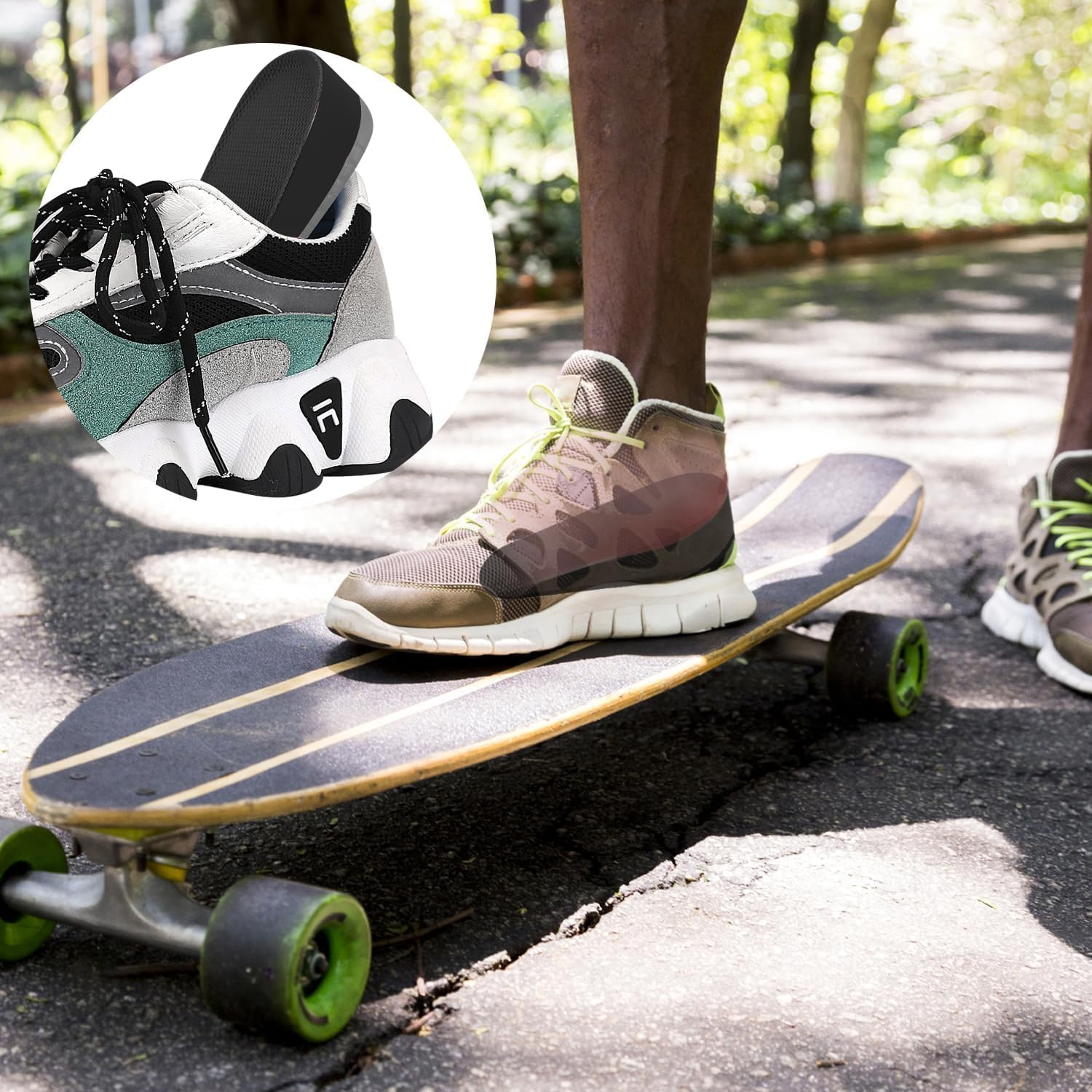 Heel Lift for Achilles Tendonitis, Heel Pain and Leg Length Discrepancy, Shoe Inserts for Men and Women, Pack of 2 (Black, 2.5Cm) image number 3