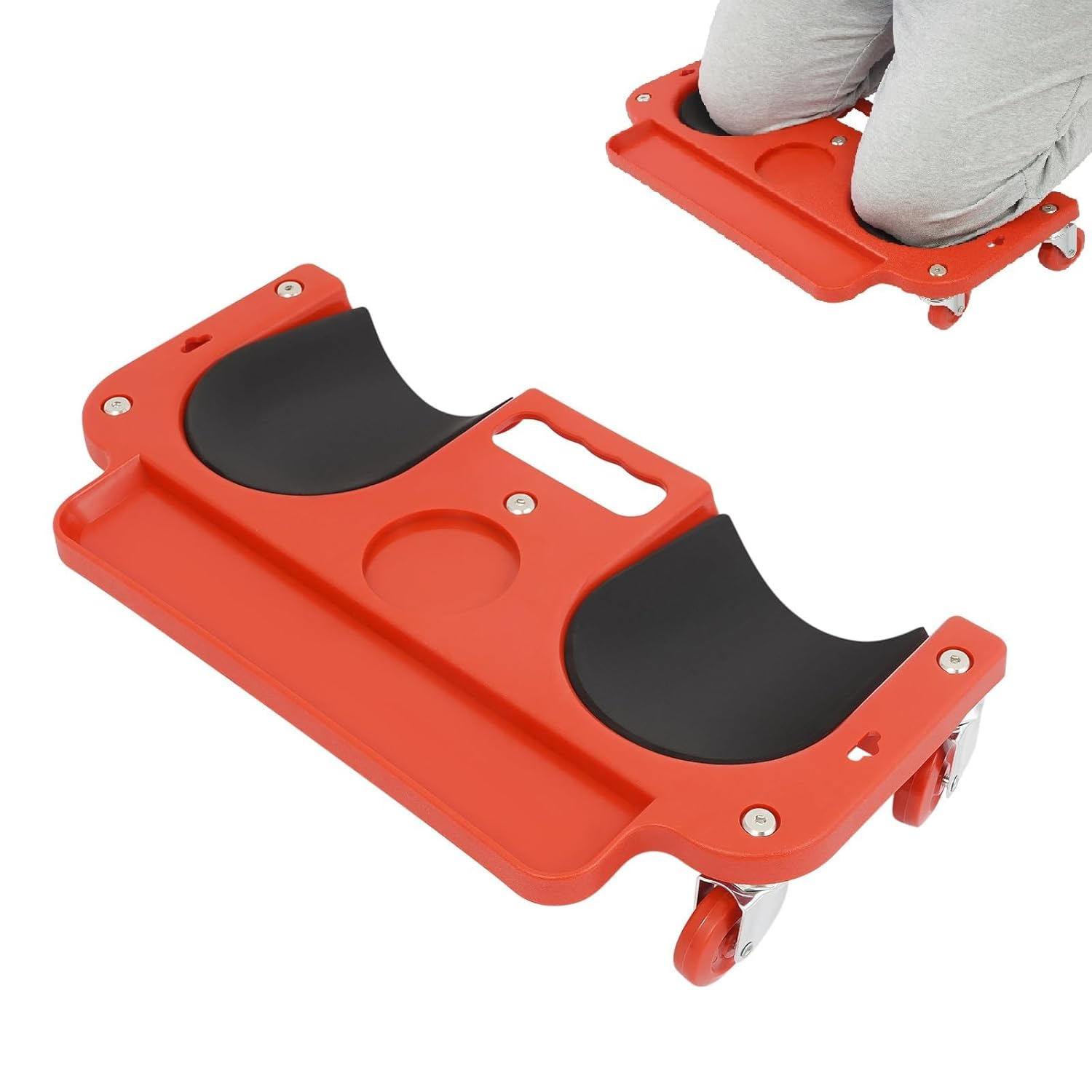 Rolling Knee Creeper, Sponge Cushioned Knee Pads Movable Knee Dolly with Tool Tray for Garage Workshop Auto Repairing Maintaining image number 4