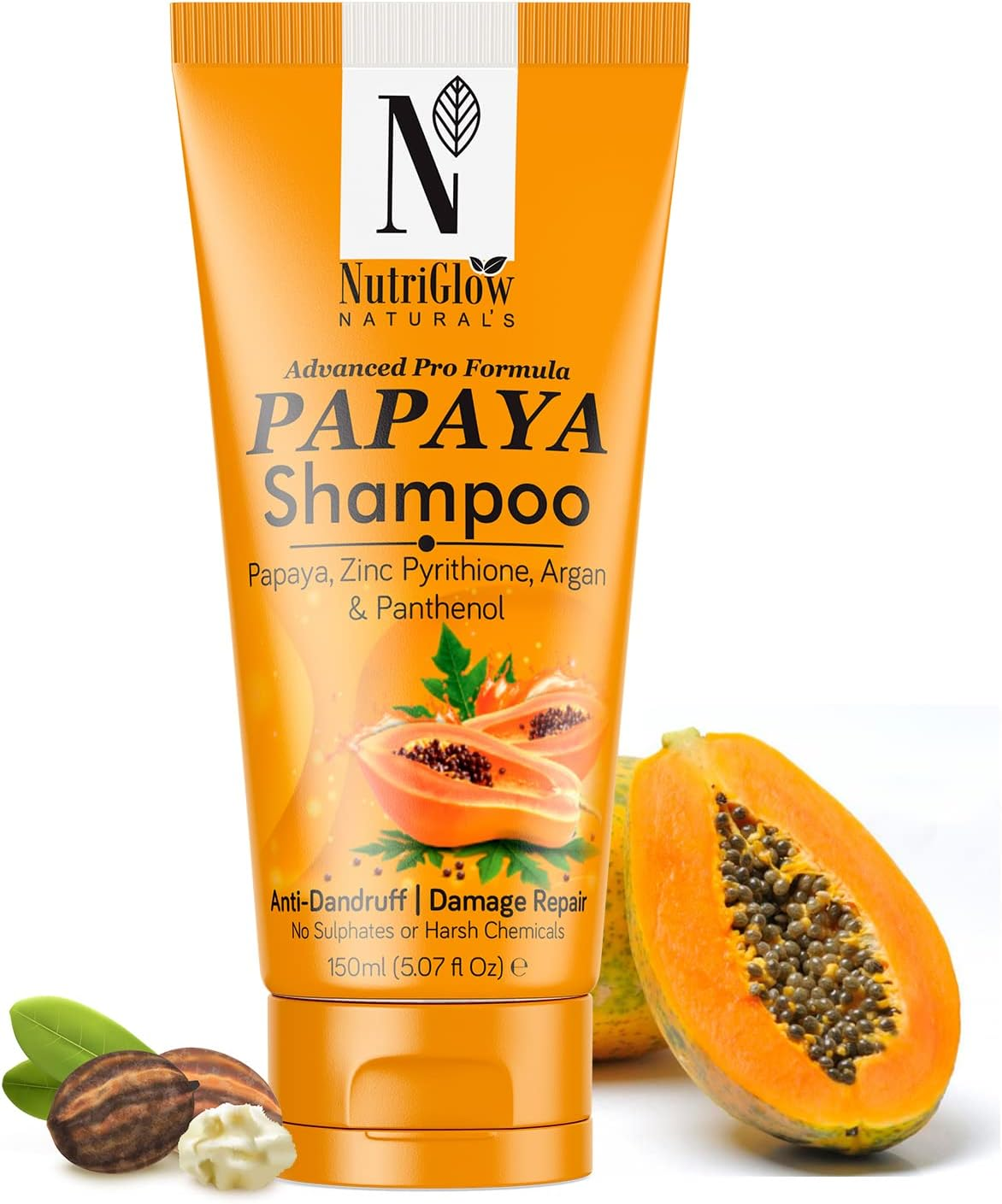 Nutriglow Natural'S Advanced Pro Formula Papaya Shampoo for Hairfall Control, Thinning All Hair Type (150 Ml) image number 2