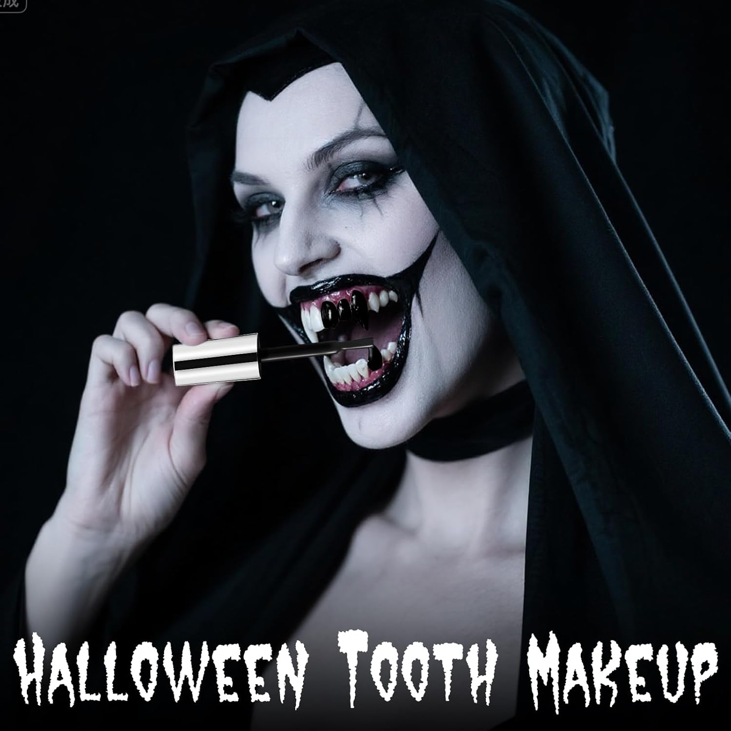 YBUETE Professional Halloween White Tooth Paint,Instant Bright White Vampire Tooth, Safe Long Lasting SFX Teeth Paint, Perfect for Cosplay, Halloween Makeup, Theater, and Special Effects image number 4