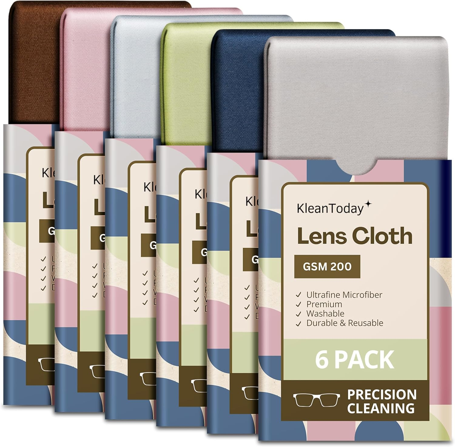 6 Count 200Gsm Extra Thick Lens Cleaning Cloth for Eyeglasses, Lens & Screen, Individually Wrapped Scratch-Free Streak-Free Eye Glasses Cleaning Cloth for Sunglasses, Camera Lens, Iphone Screen image number 4