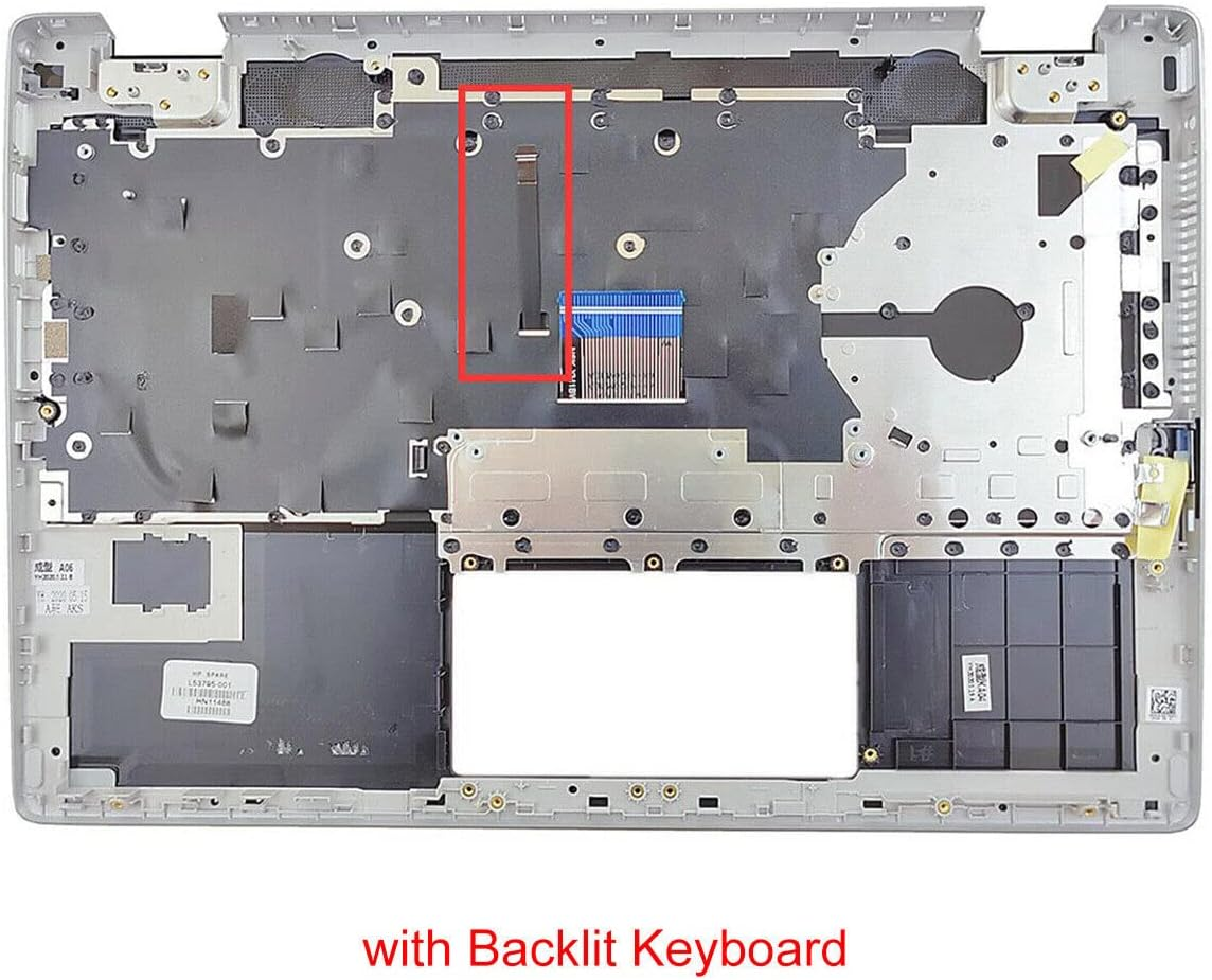 Wzqrps Replacement Laptop Upper Case Palmrest Backlit Keyboard Assembly Part for HP Pavilion X360 14-DH 14T-DH 14T-DH200 14-Dh0036T L53795-001 4600GG2T0001