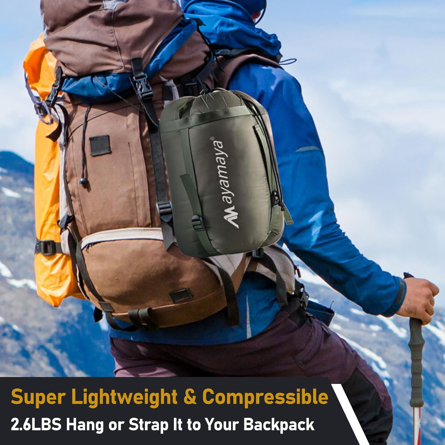 AYAMAYA Ultralight Hammock Underquilt for Camping Backpacking, 3 Season under Quilt UQ for Single Person Hammock Warm under Blanket Sleeping Bag Bottom Insulation - Hammock Camping Essential Gears image number 2